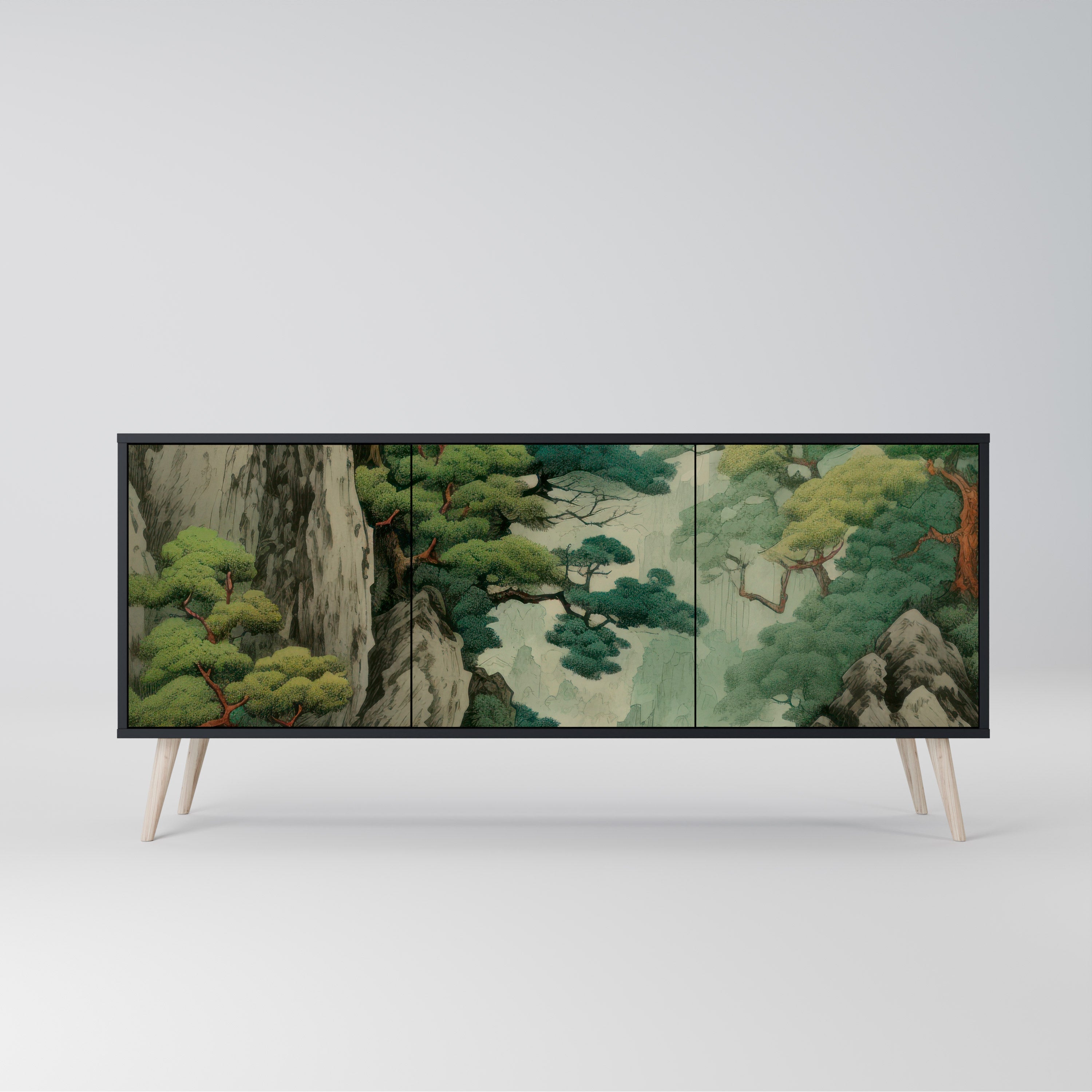 Buffet 3 portes VERDURE ABYSS finition noire