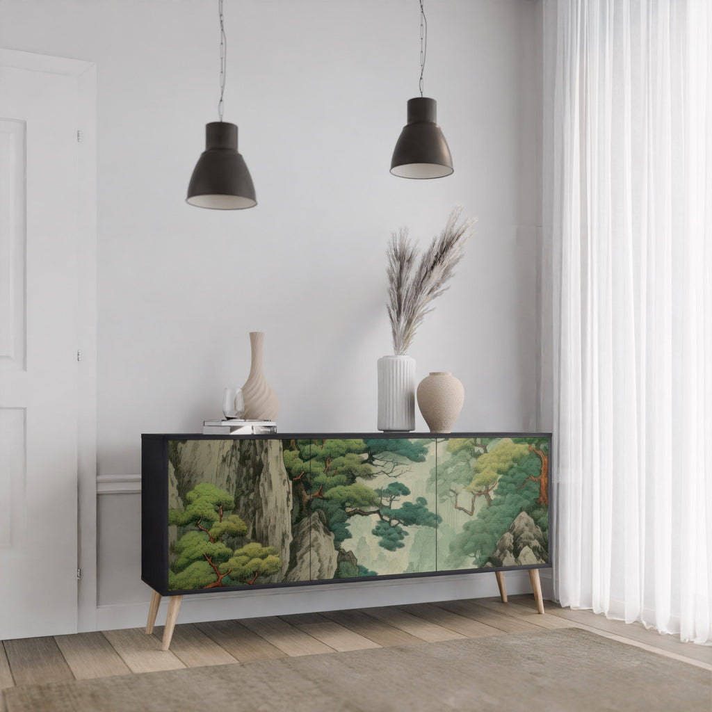 Buffet 3 portes VERDURE ABYSS finition noire