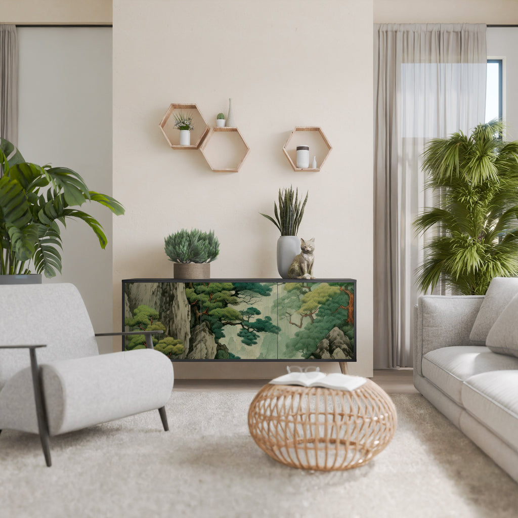 Buffet 3 portes VERDURE ABYSS finition noire