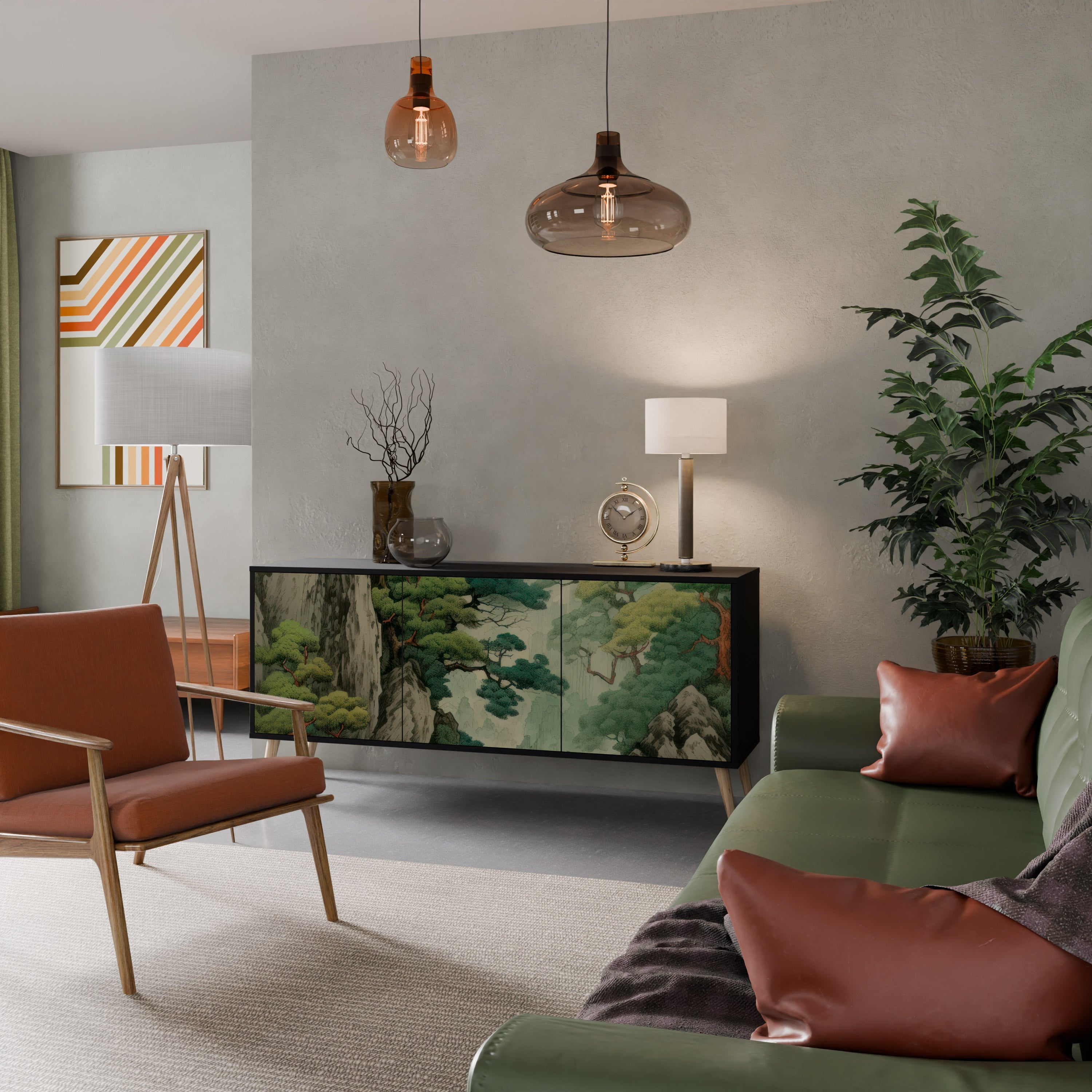 Buffet 3 portes VERDURE ABYSS finition noire