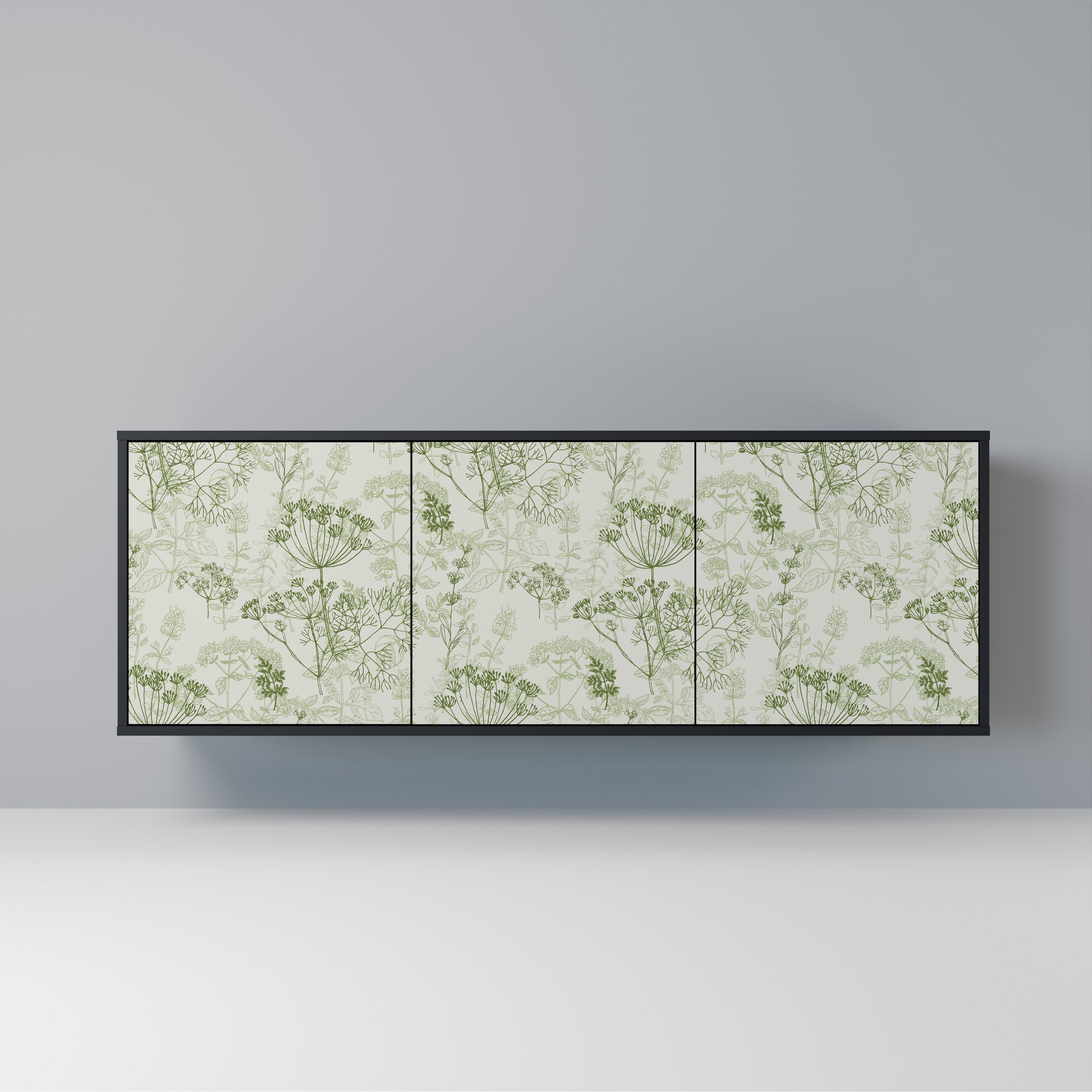 Buffet 3 portes à baldaquin FENNEL, finition noire