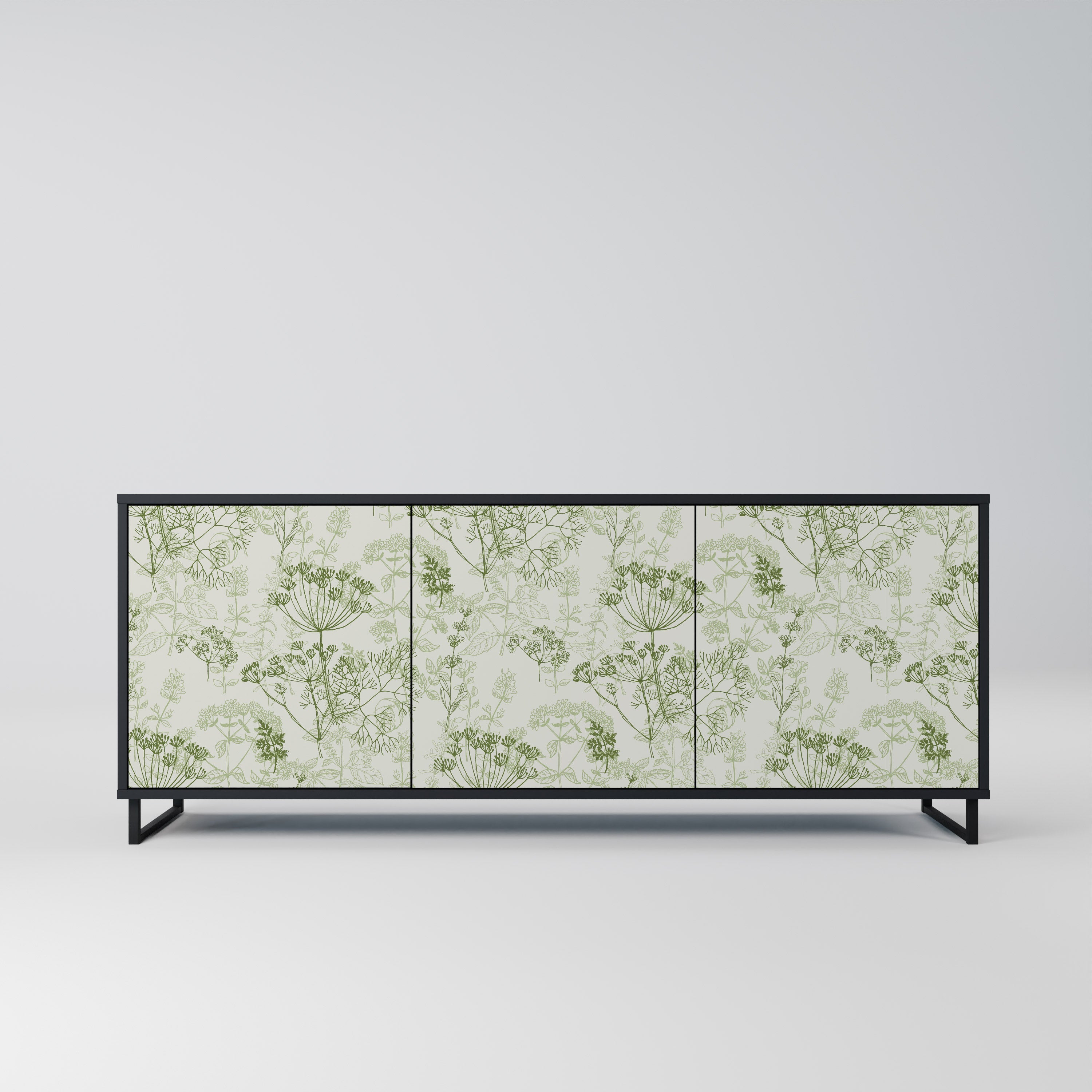 Buffet 3 portes à baldaquin FENNEL, finition noire