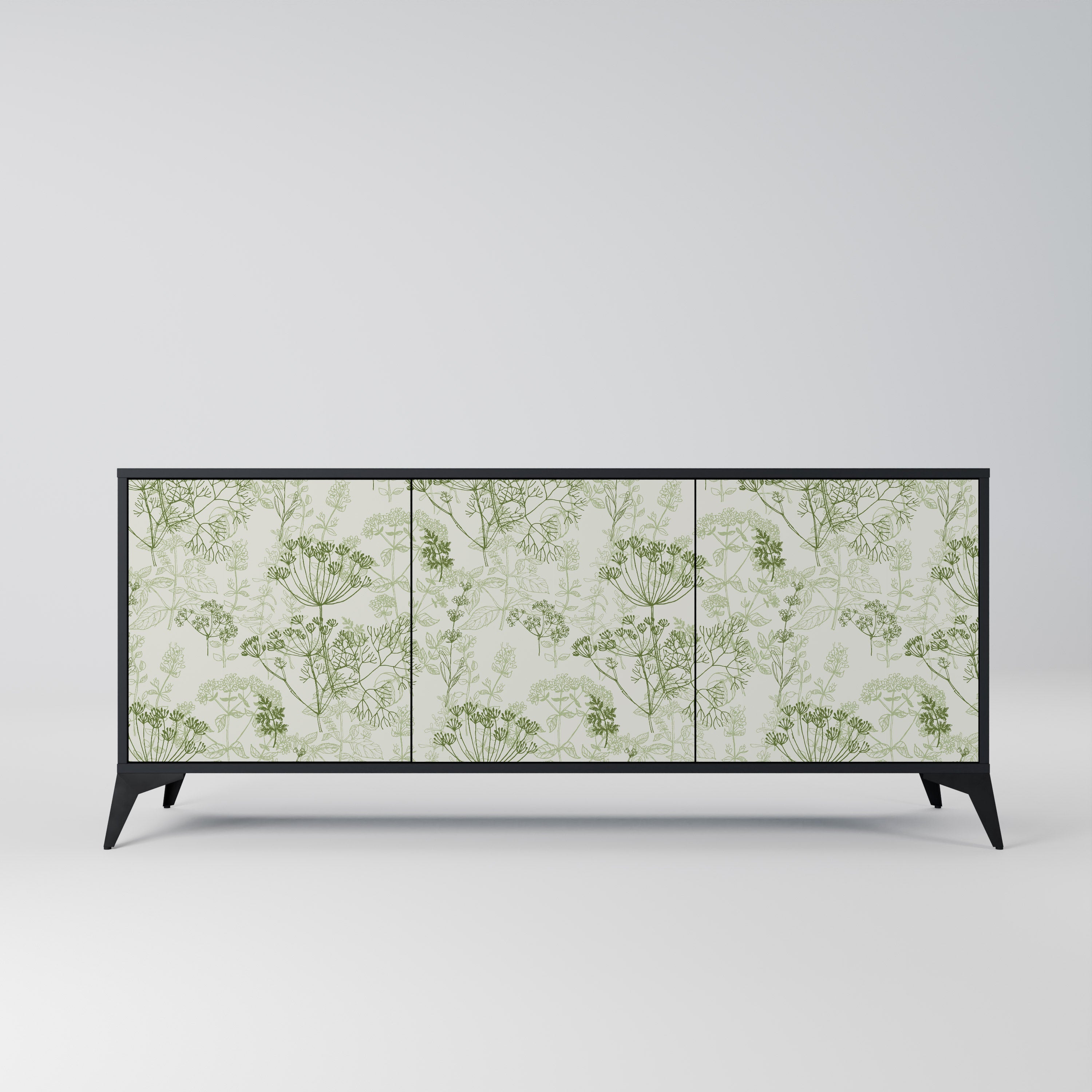 Buffet 3 portes à baldaquin FENNEL, finition noire