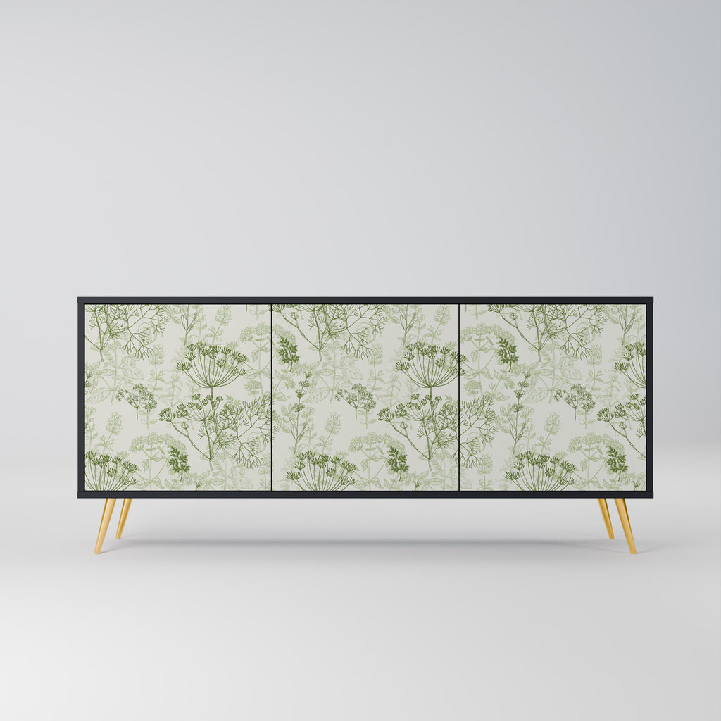 Buffet 3 portes à baldaquin FENNEL, finition noire