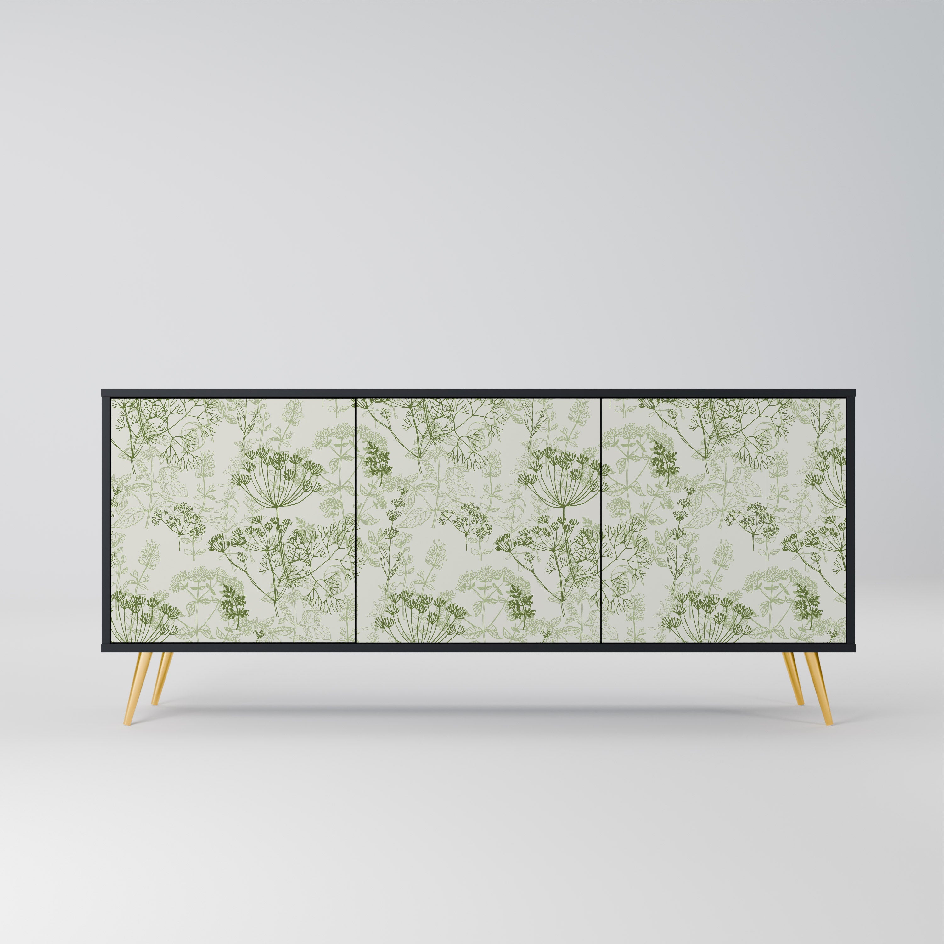 Buffet 3 portes à baldaquin FENNEL, finition noire