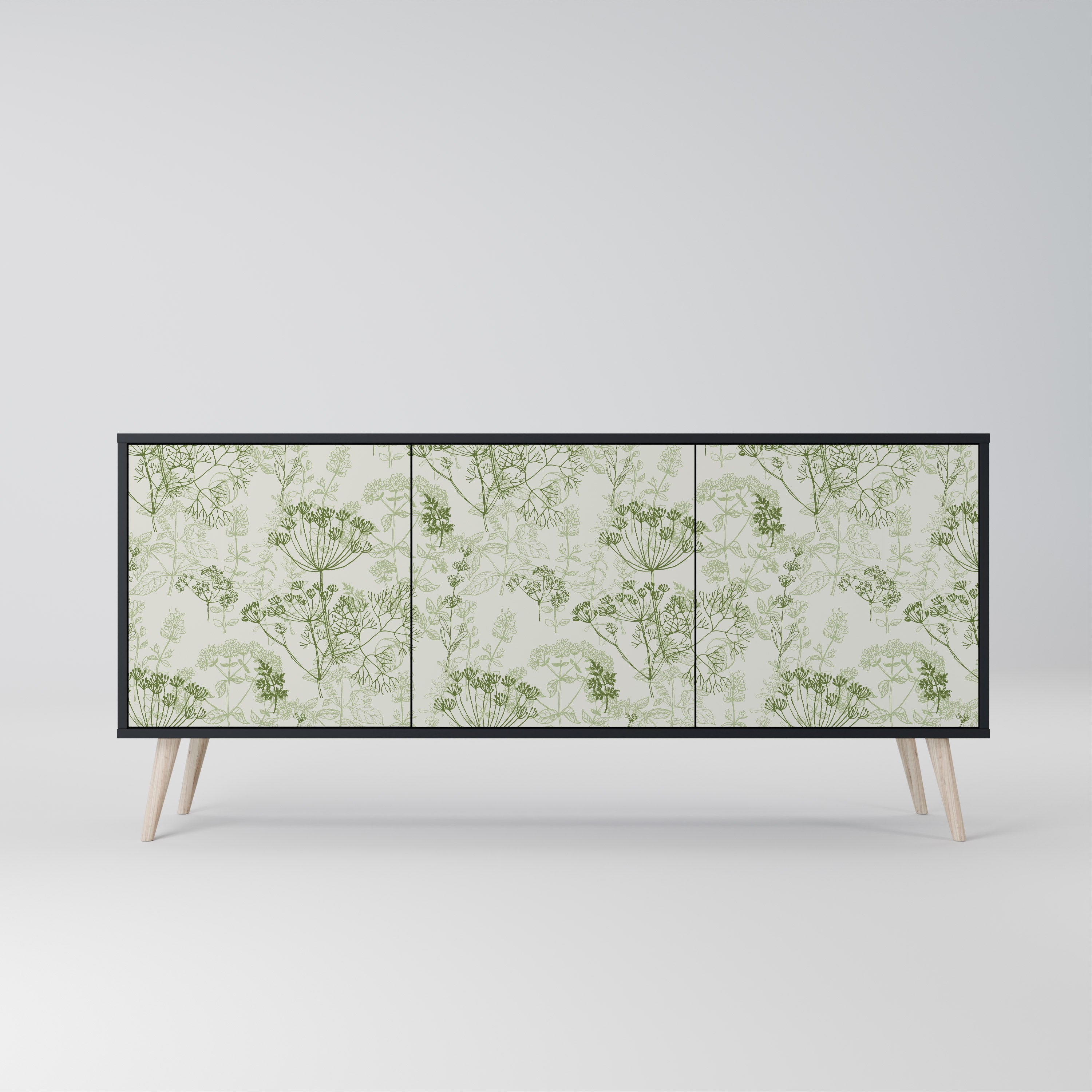 Buffet 3 portes à baldaquin FENNEL, finition noire