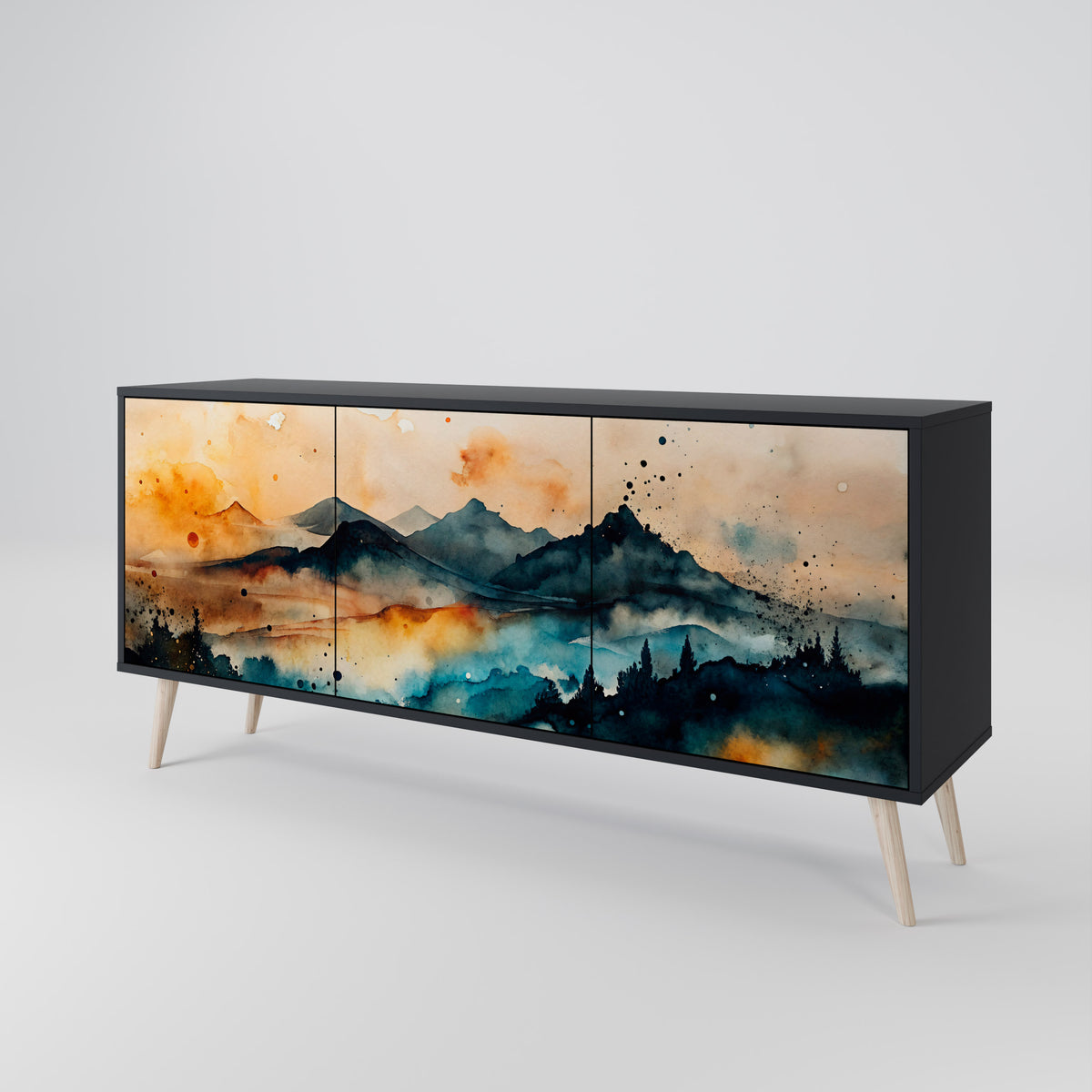 OMINOUS MOUNTAINS 3-Door Sideboard