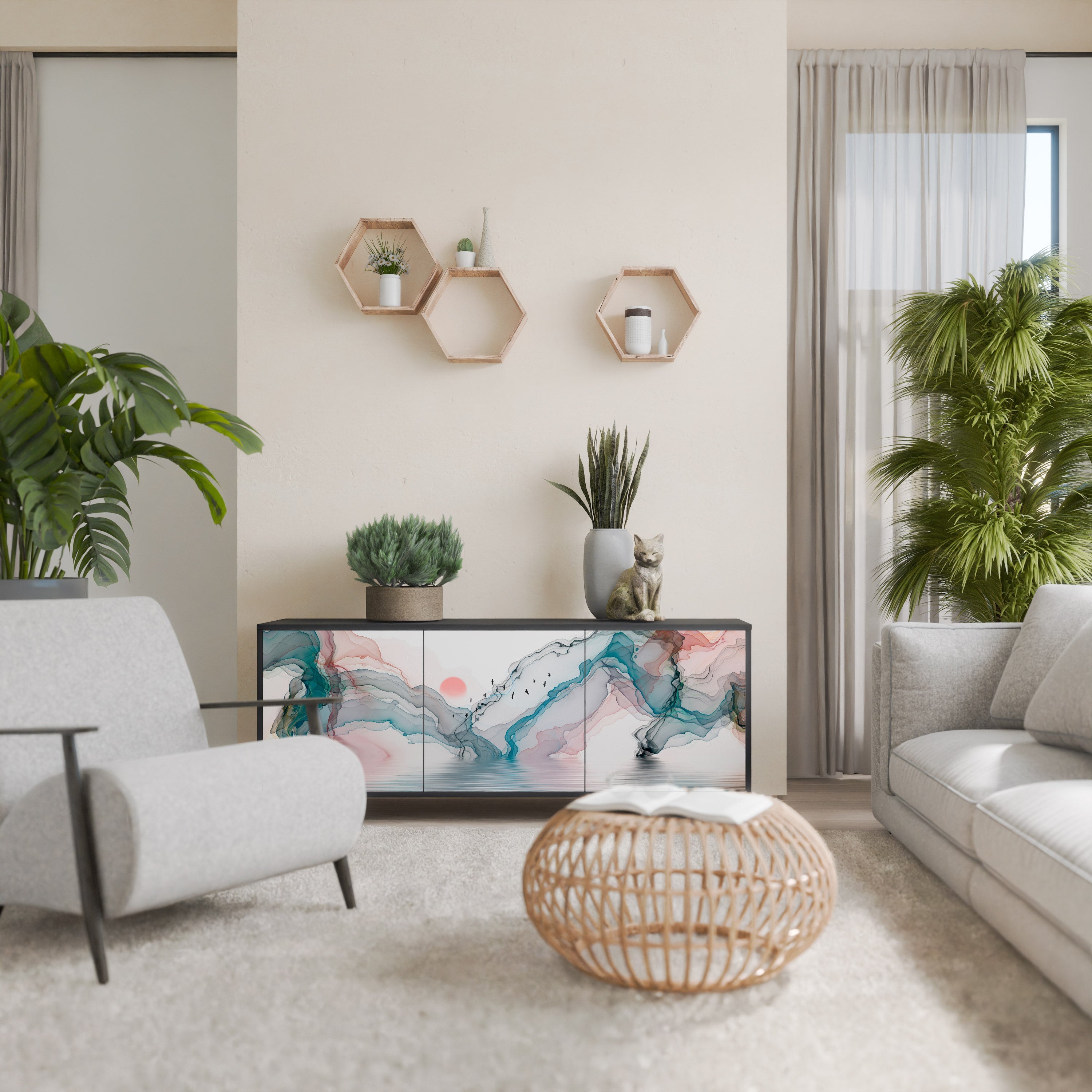 Buffet 3 portes VELVET CROSSING finition noire