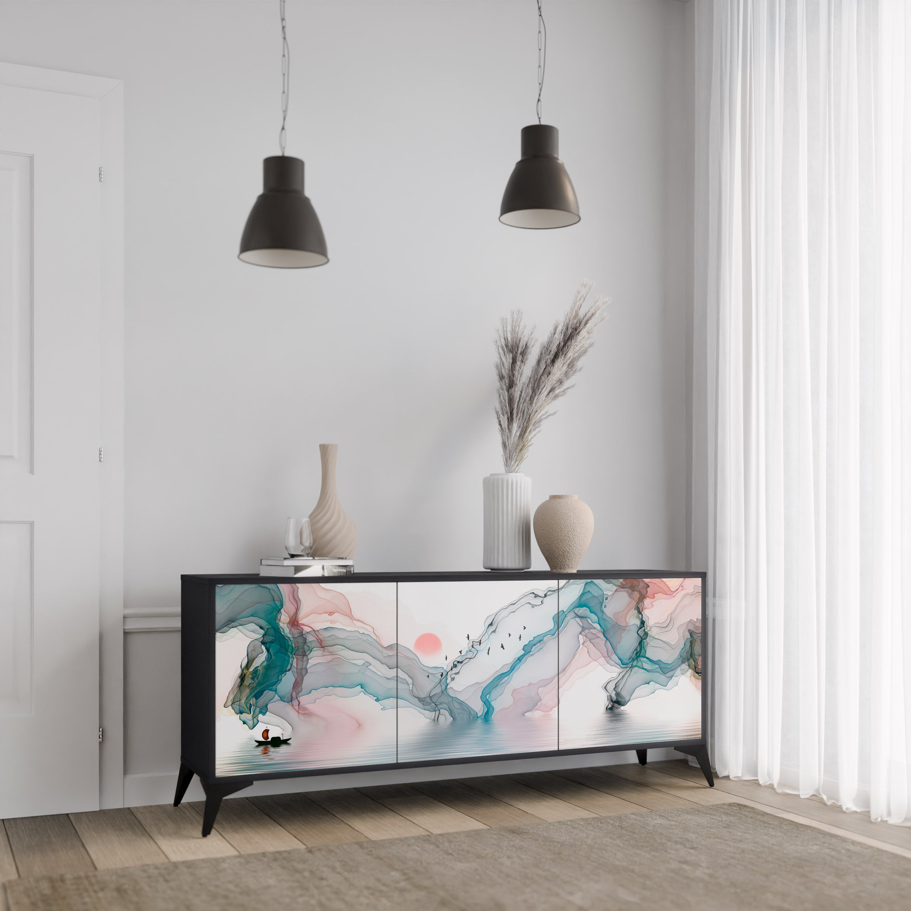 Buffet 3 portes VELVET CROSSING finition noire