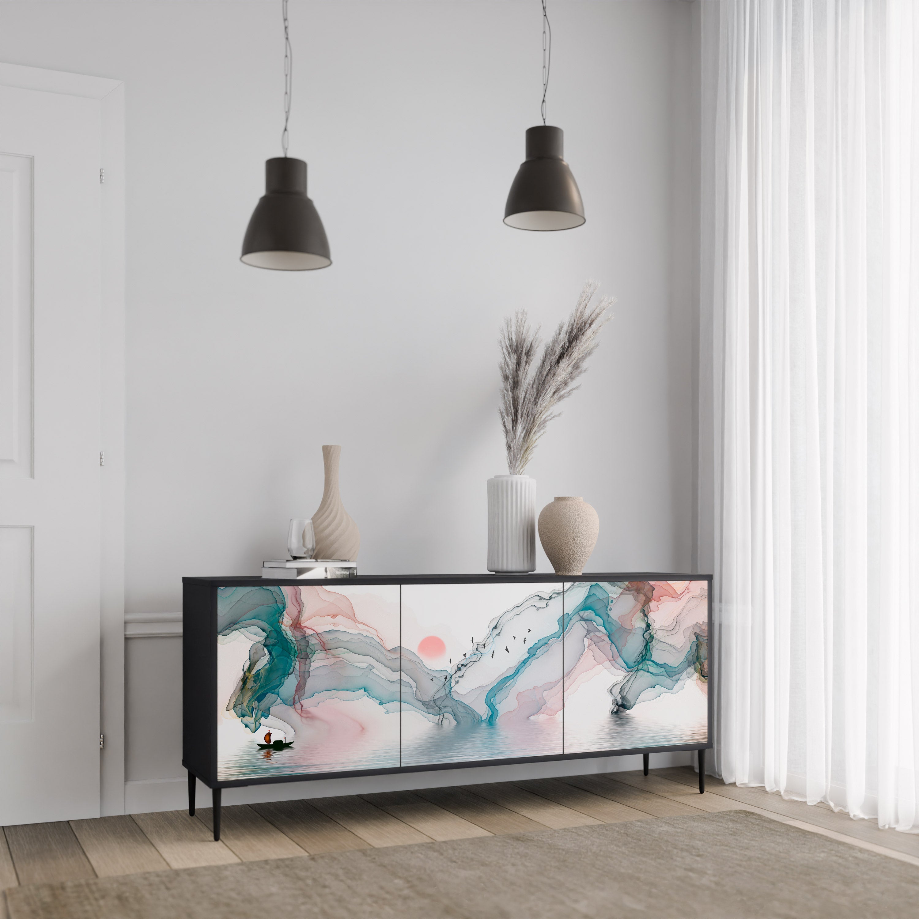 Buffet 3 portes VELVET CROSSING finition noire