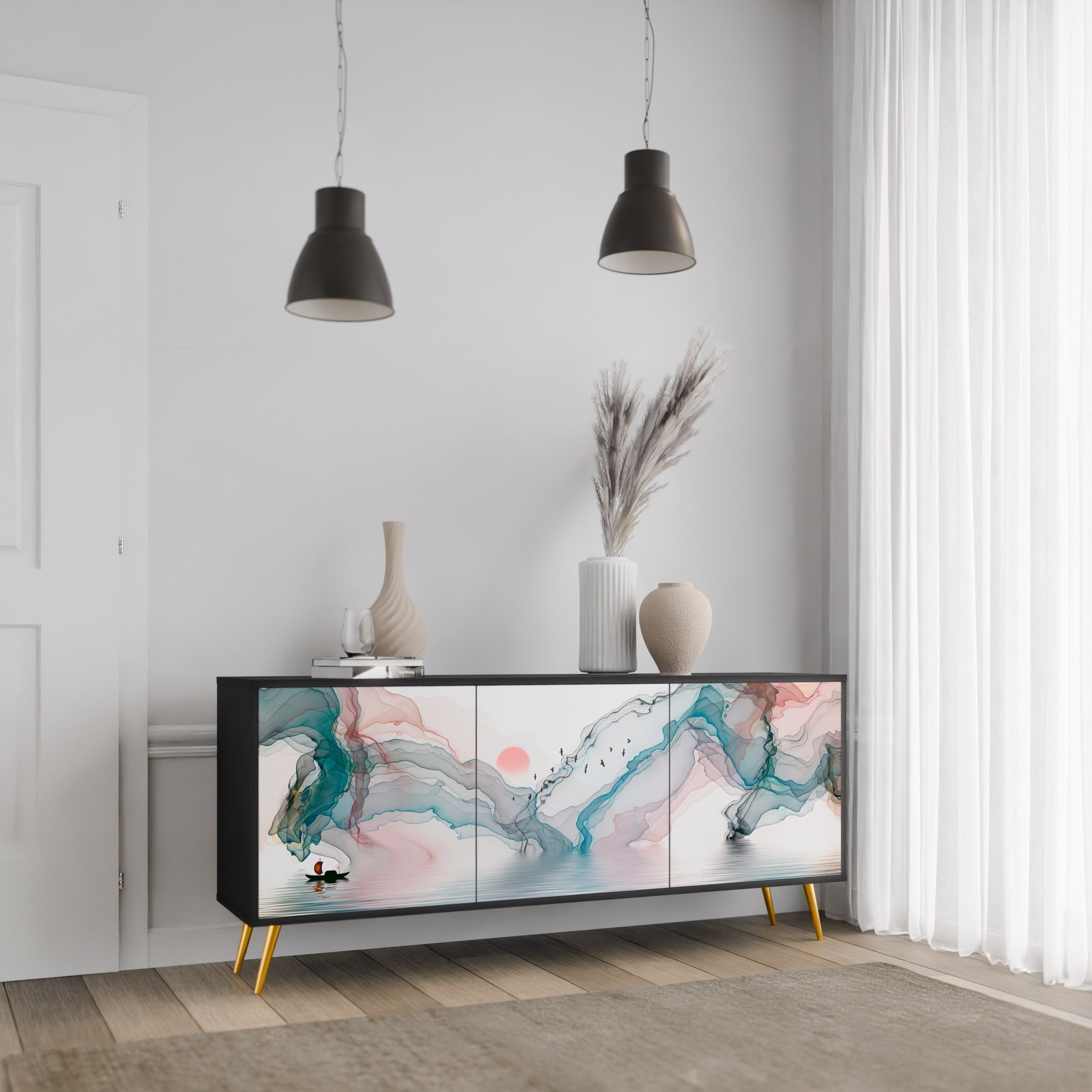 Buffet 3 portes VELVET CROSSING finition noire