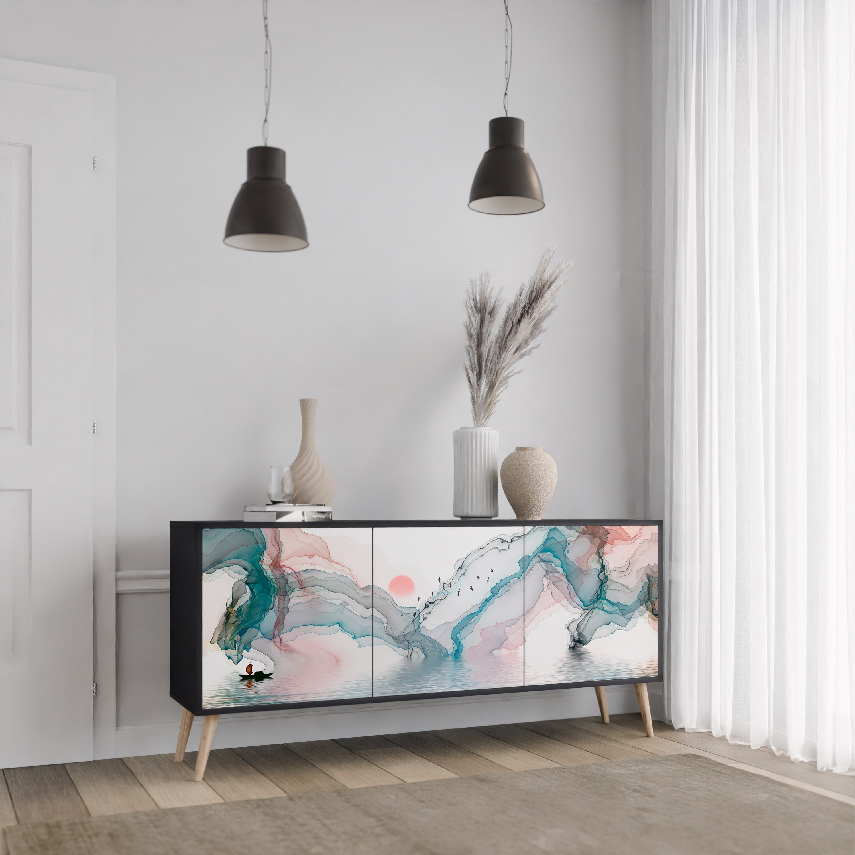 Buffet 3 portes VELVET CROSSING finition noire