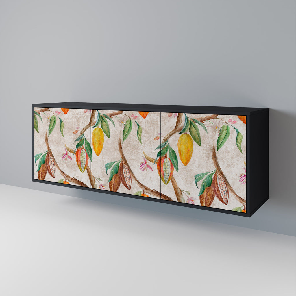 Buffet 3 portes COCOA FRUITS finition noire