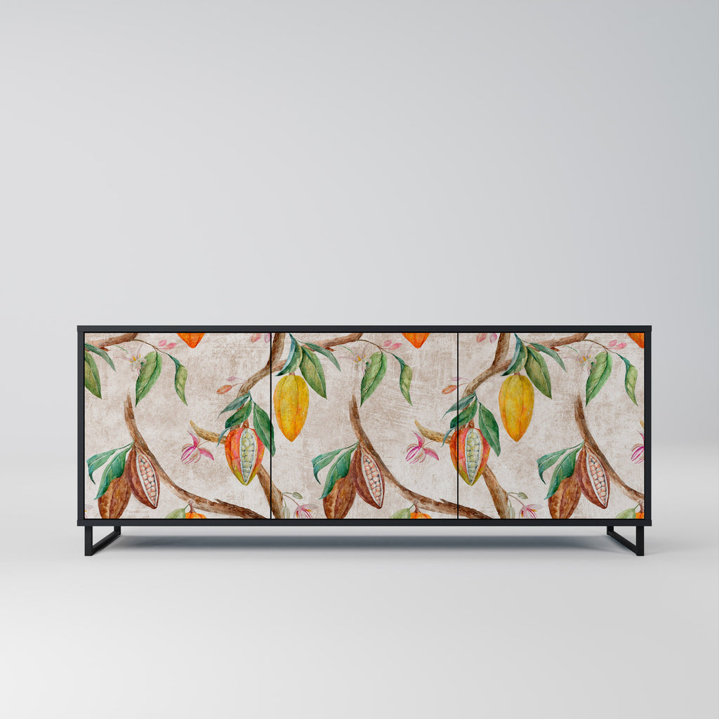 Buffet 3 portes COCOA FRUITS finition noire