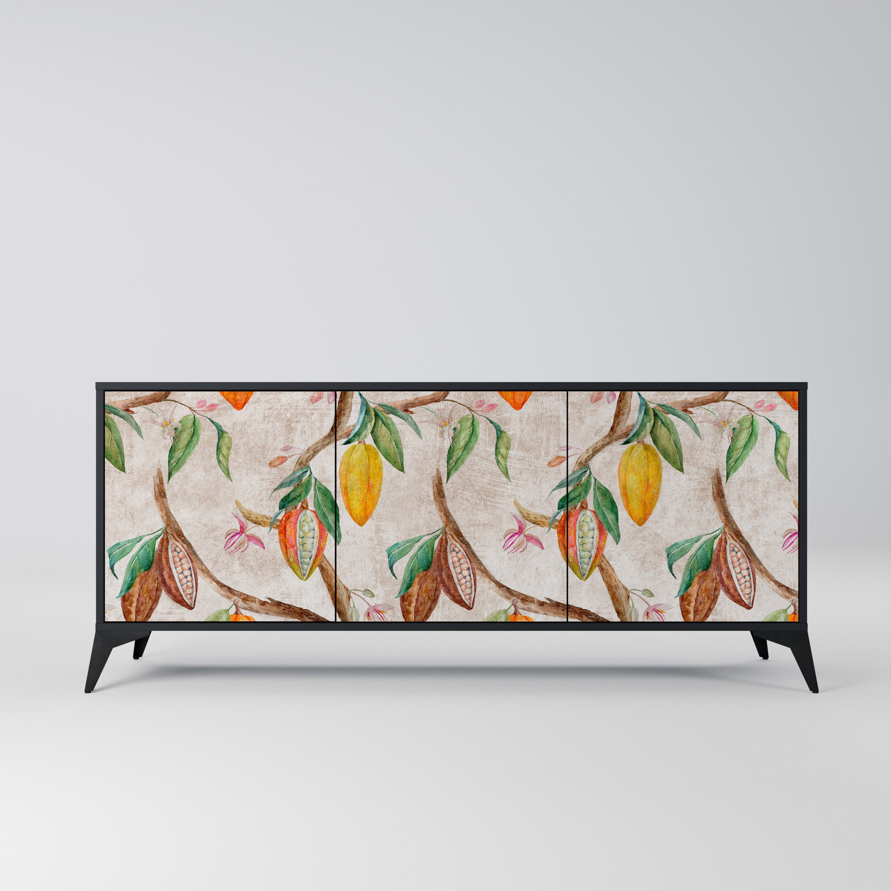 Buffet 3 portes COCOA FRUITS finition noire