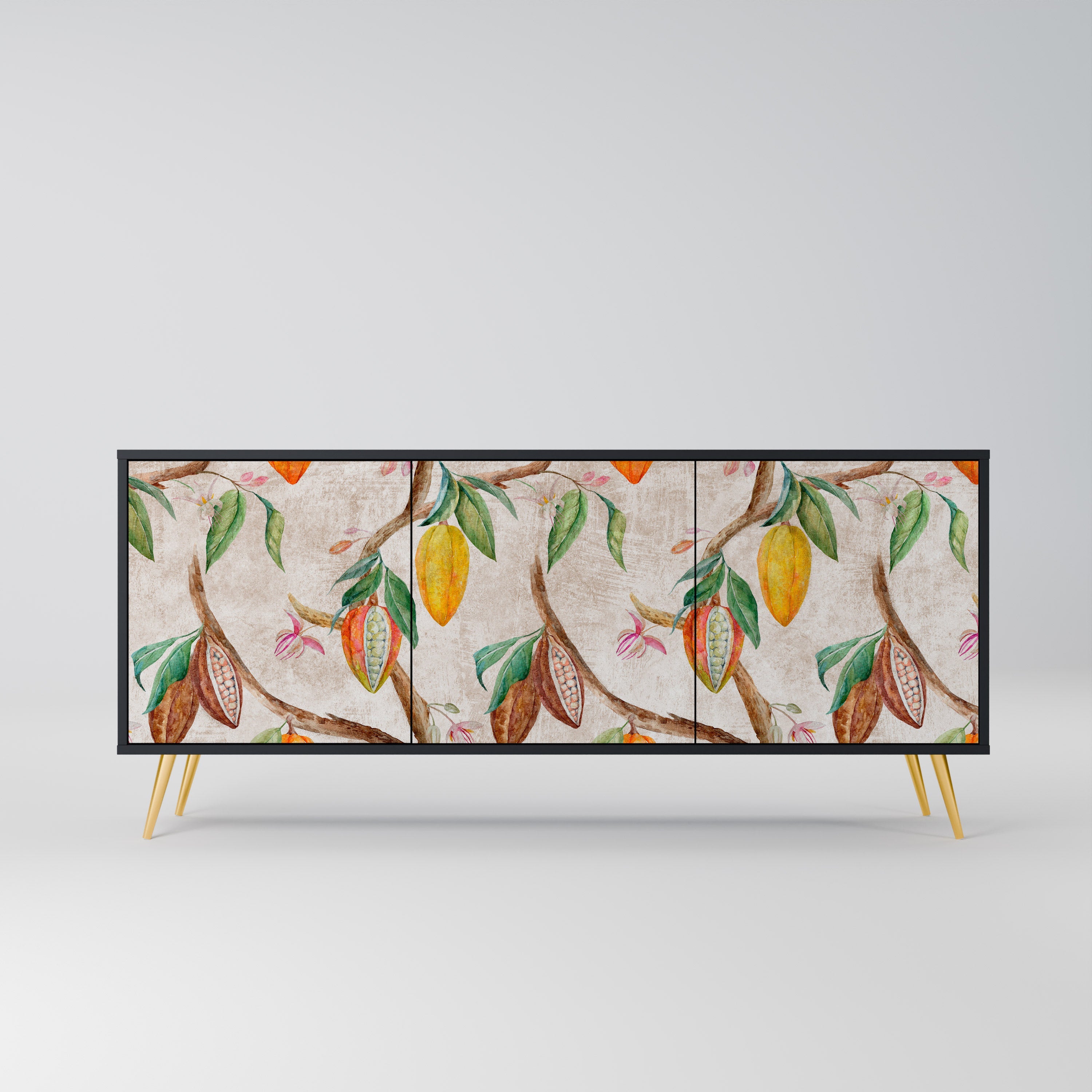 Buffet 3 portes COCOA FRUITS finition noire