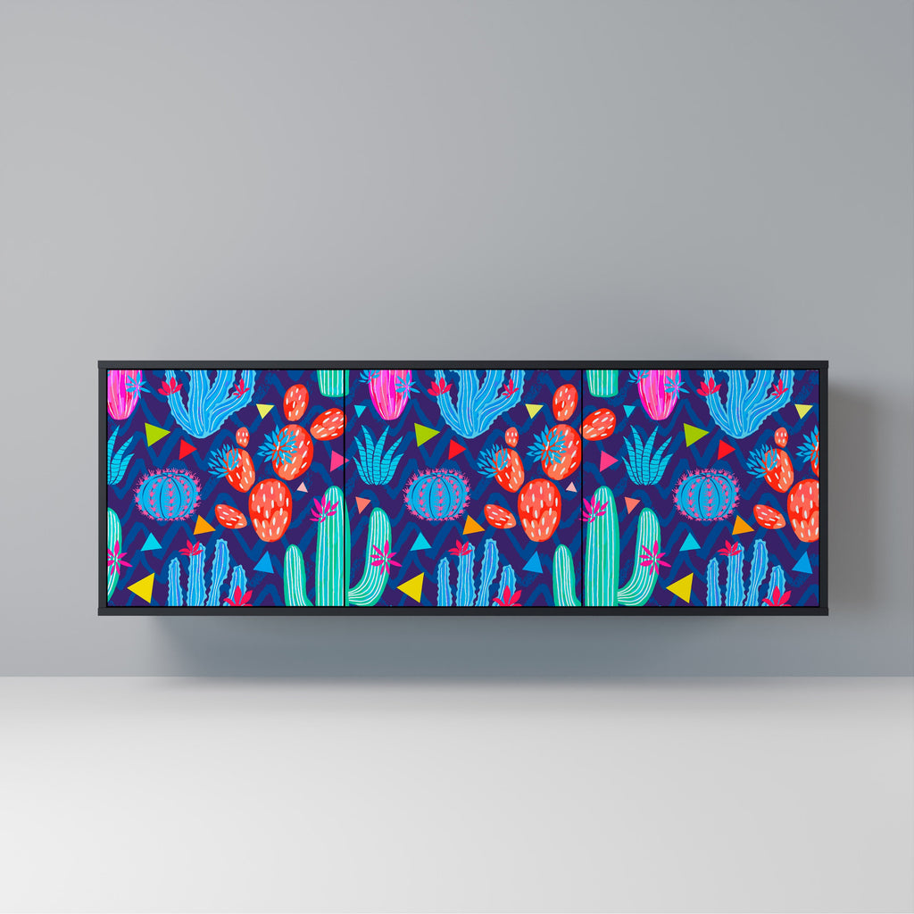 Buffet 3 portes CACTUS VIBES finition noire