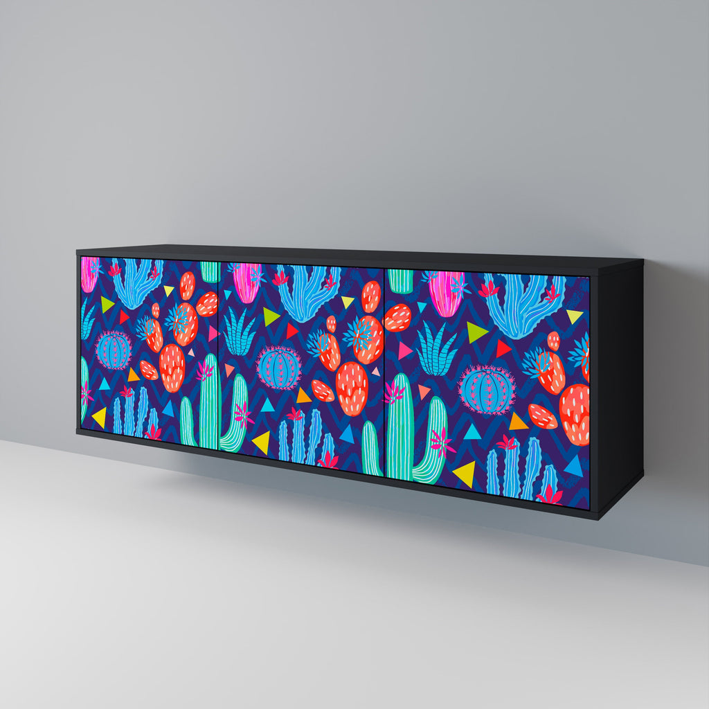 Buffet 3 portes CACTUS VIBES finition noire