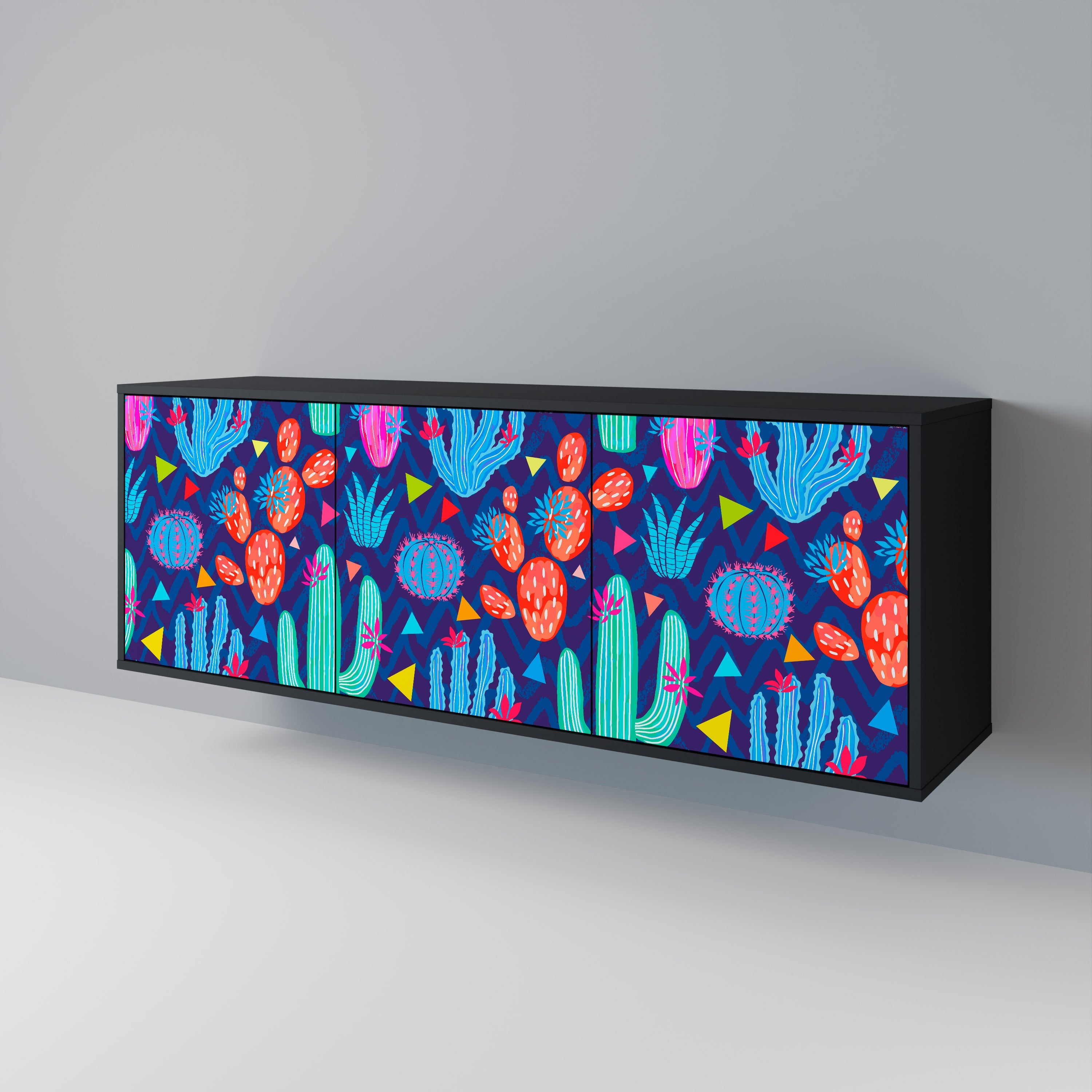 Buffet 3 portes CACTUS VIBES finition noire