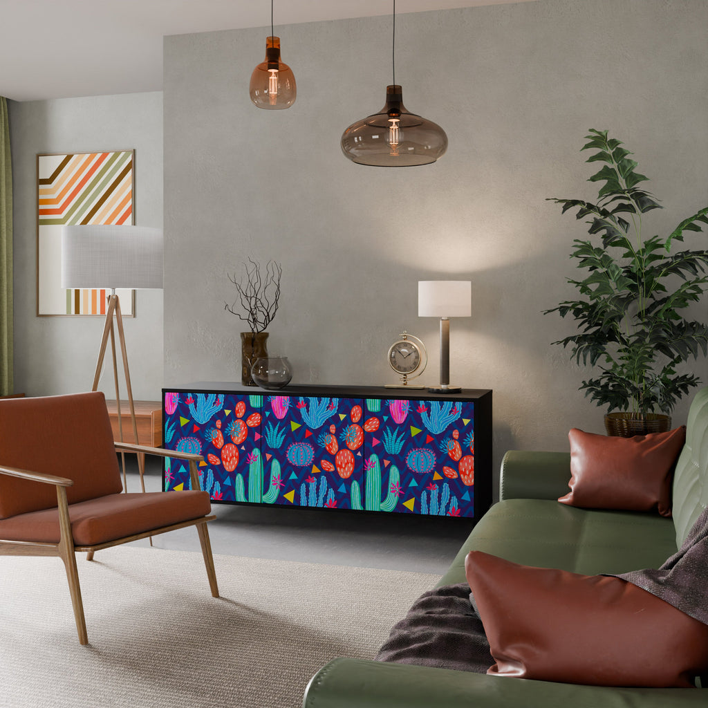Buffet 3 portes CACTUS VIBES finition noire