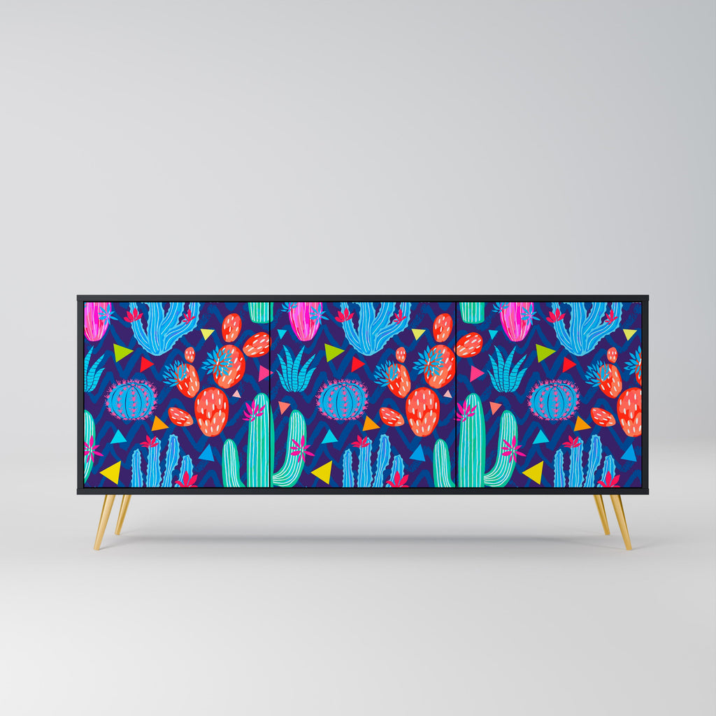 Buffet 3 portes CACTUS VIBES finition noire