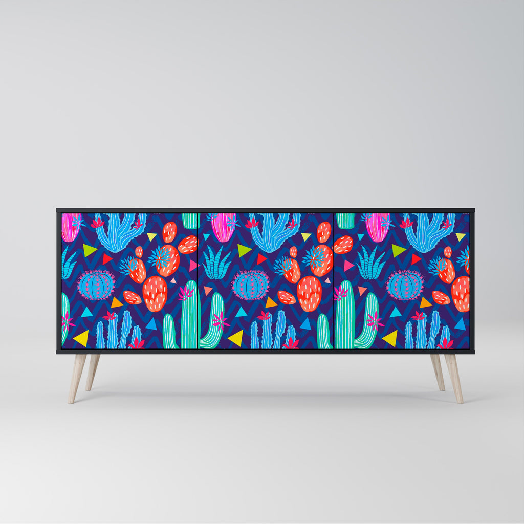 Buffet 3 portes CACTUS VIBES finition noire