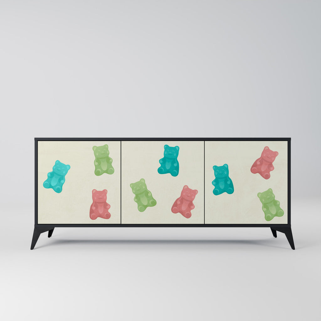 Buffet 3 portes GUMMY BEARS en finition noire