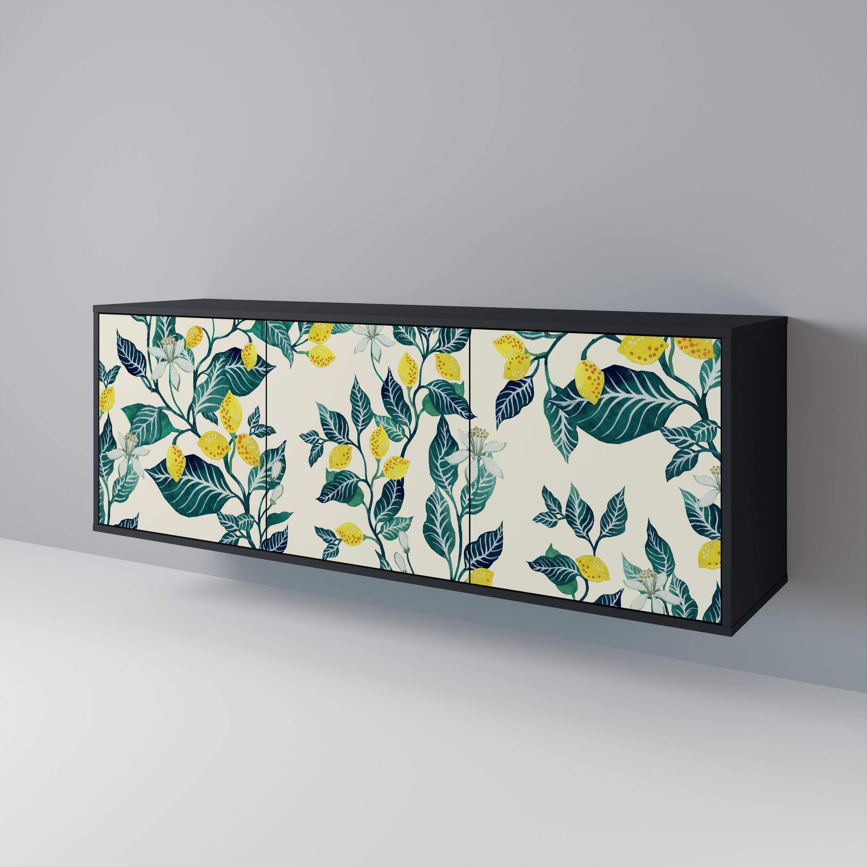 Buffet 3 portes LEMON TREE finition noire