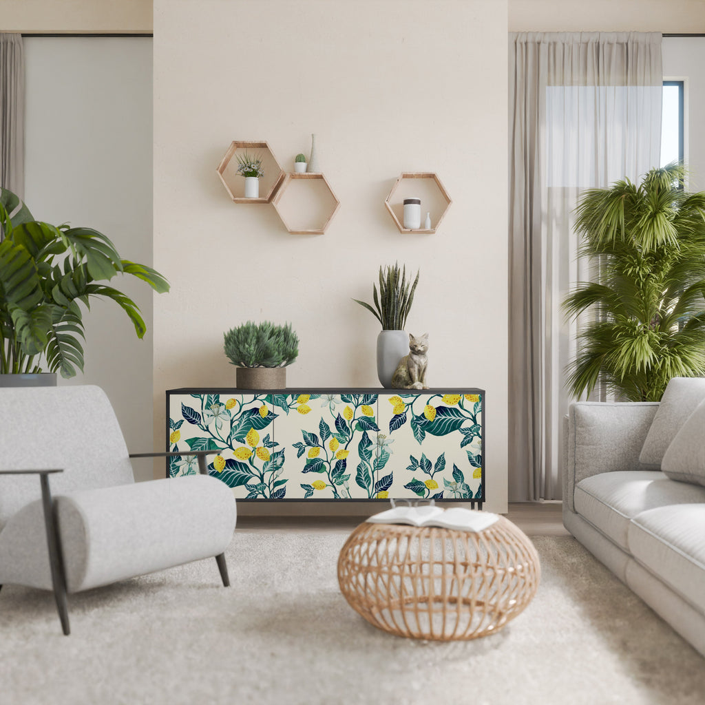 Buffet 3 portes LEMON TREE finition noire