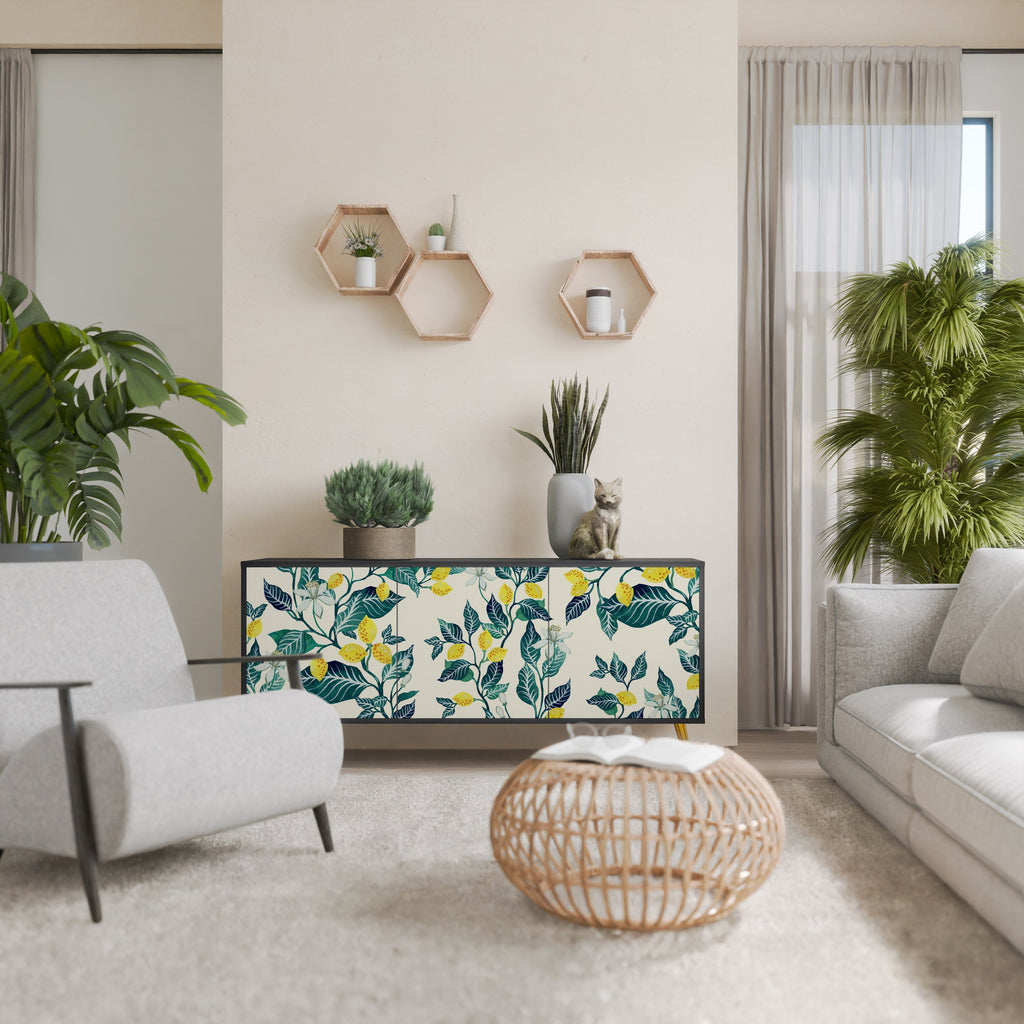 Buffet 3 portes LEMON TREE finition noire