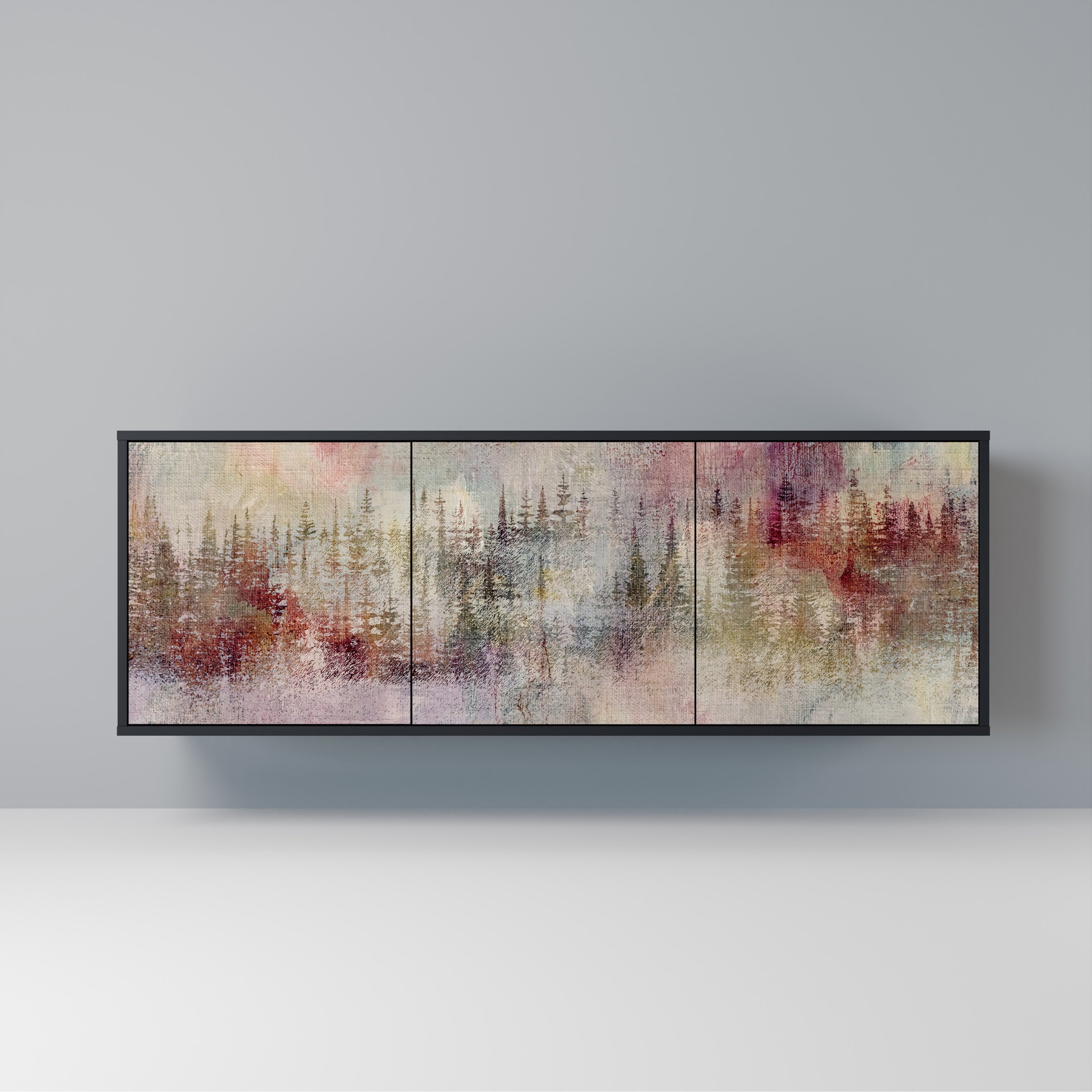 Buffet 3 portes VEILED SUMMIT en finition noire