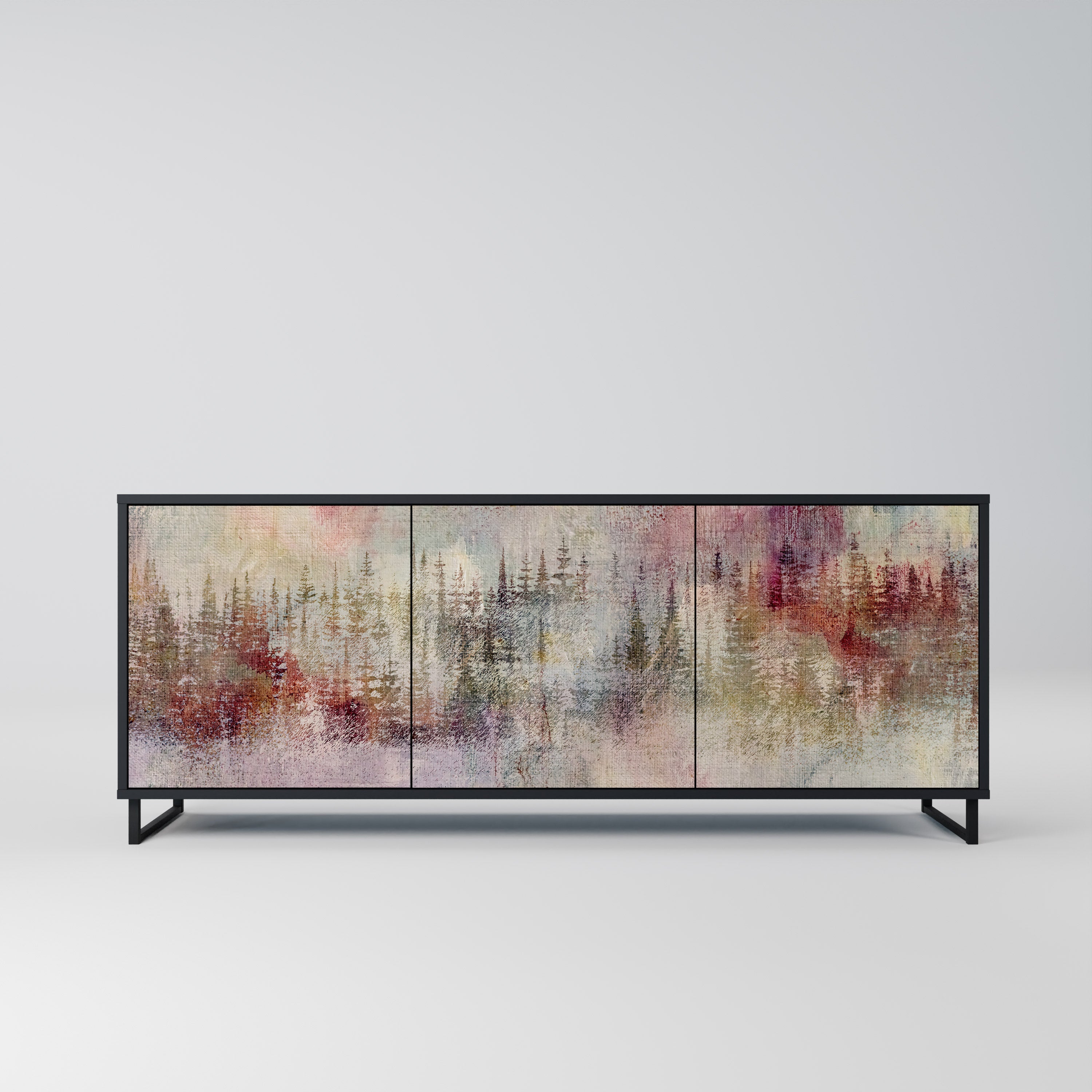 Buffet 3 portes VEILED SUMMIT en finition noire