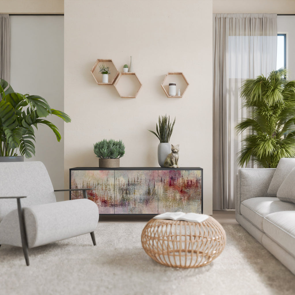 Buffet 3 portes VEILED SUMMIT en finition noire