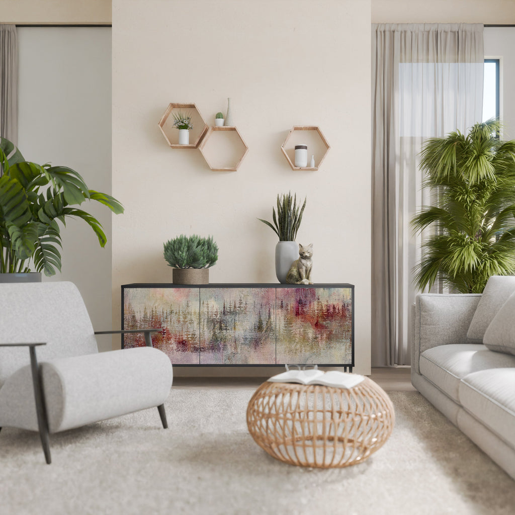 Buffet 3 portes VEILED SUMMIT en finition noire