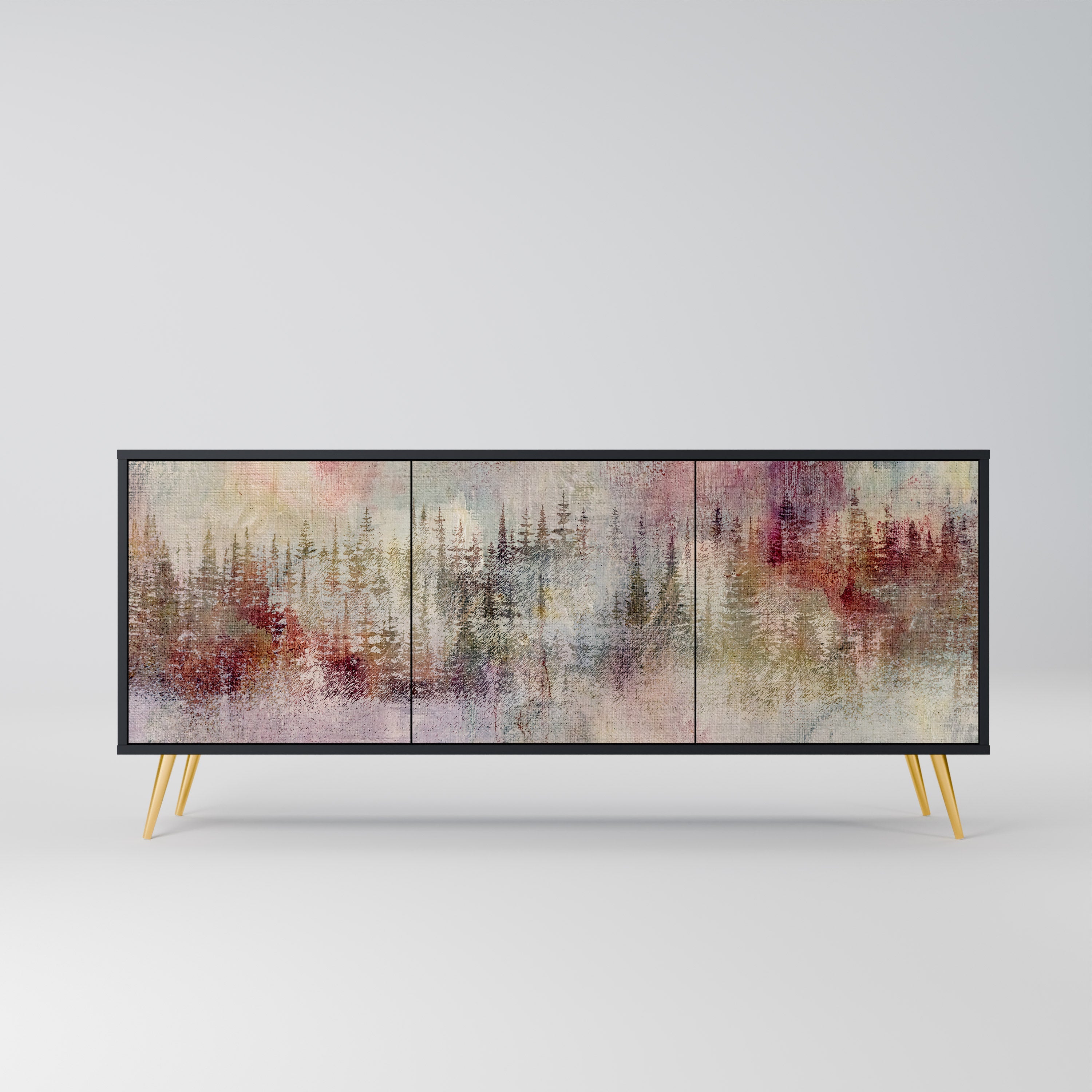 Buffet 3 portes VEILED SUMMIT en finition noire