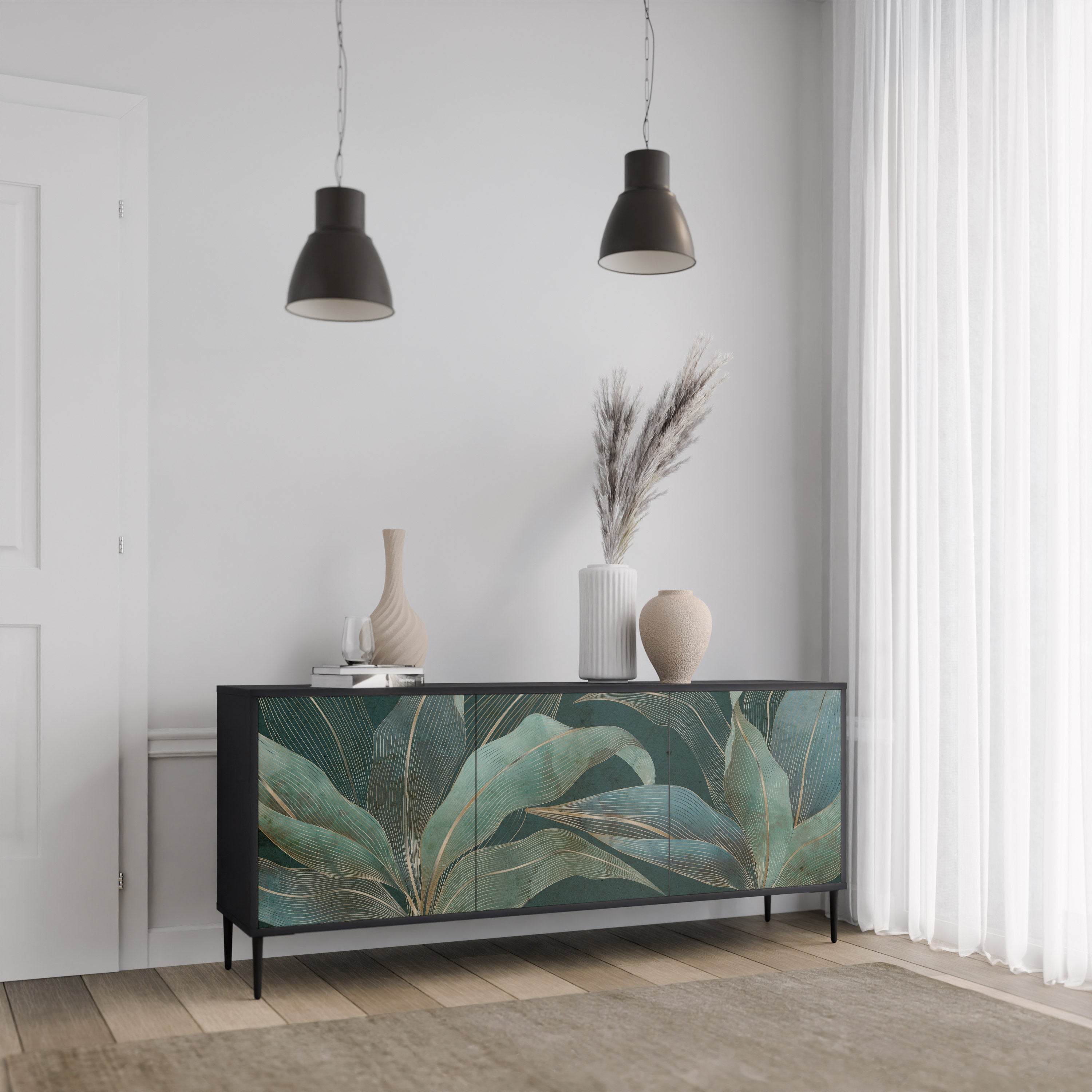 Buffet 3 portes ROYAL GREEN finition noire