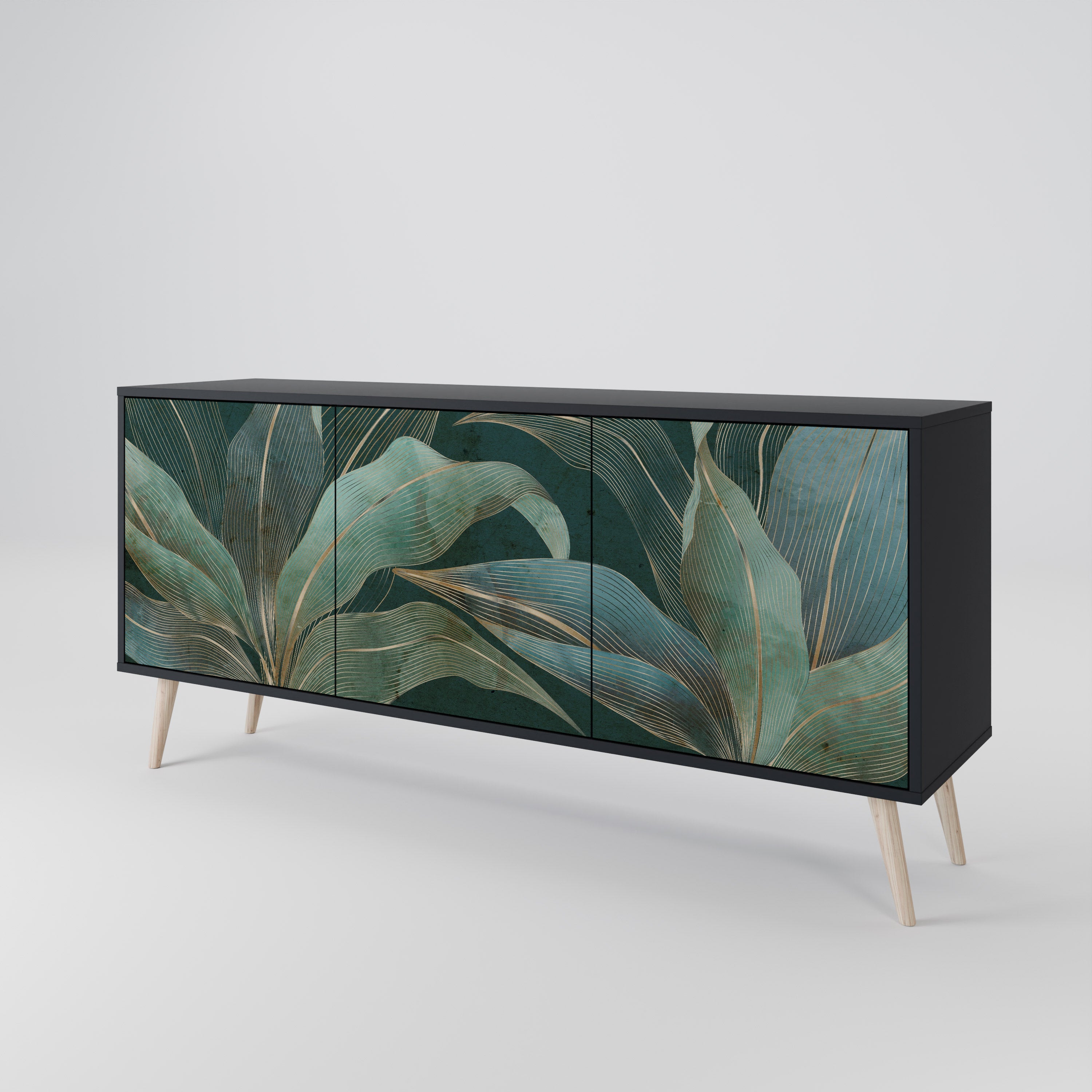 Buffet 3 portes ROYAL GREEN finition noire