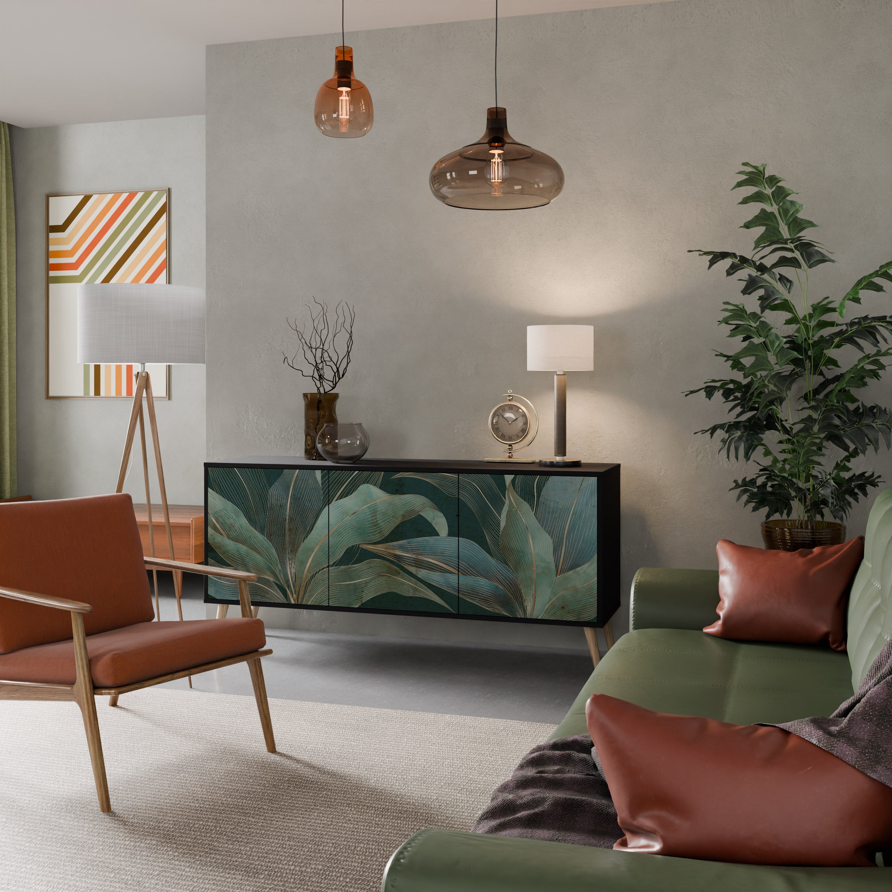 Buffet 3 portes ROYAL GREEN finition noire