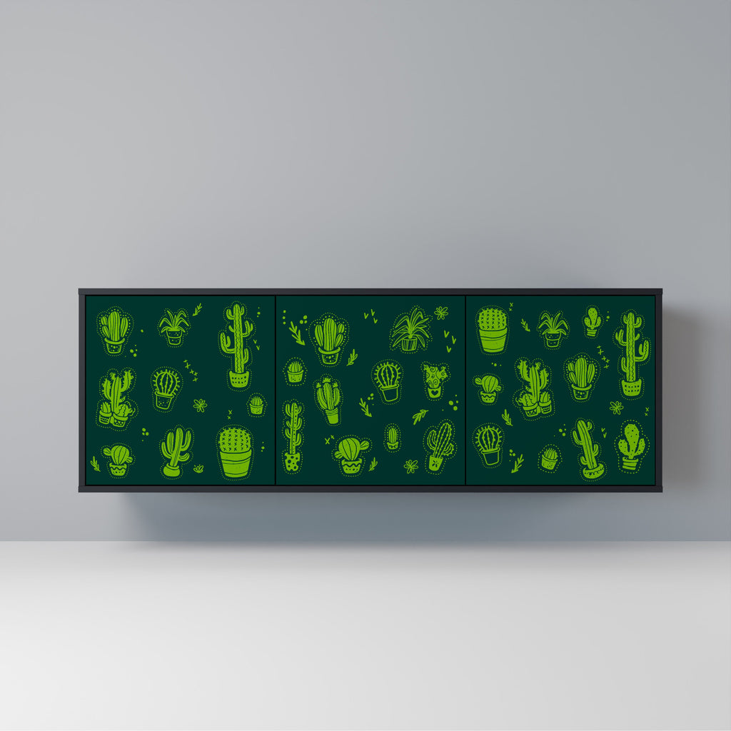 Buffet 3 portes DESERT GREEN finition noire