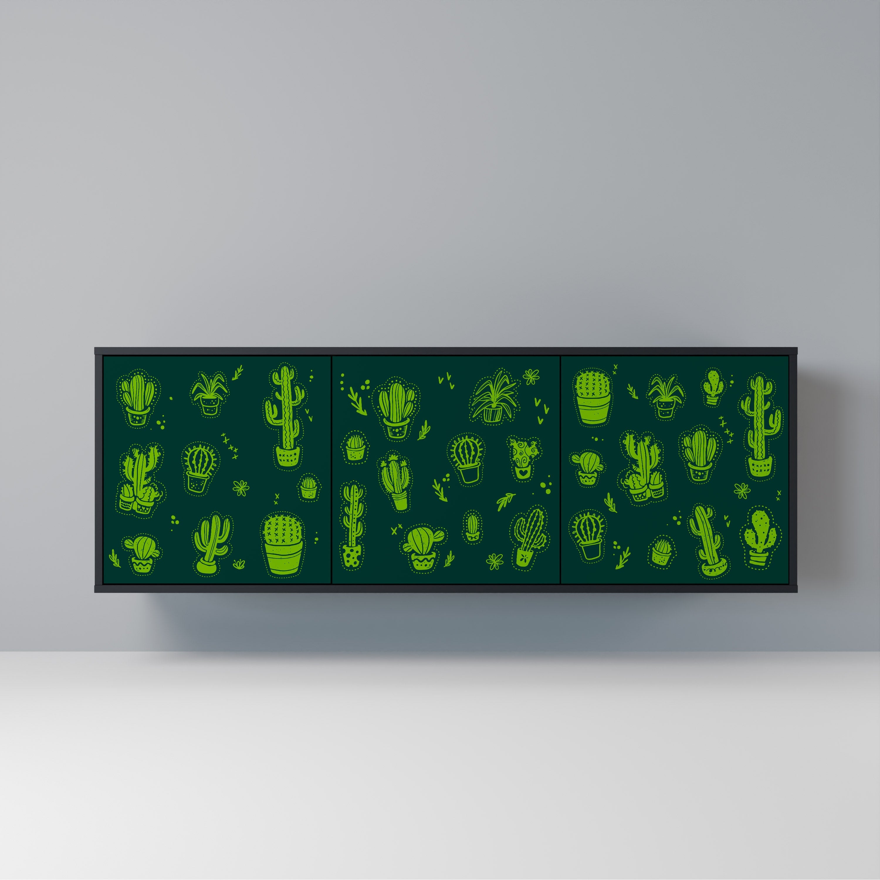 Buffet 3 portes DESERT GREEN finition noire