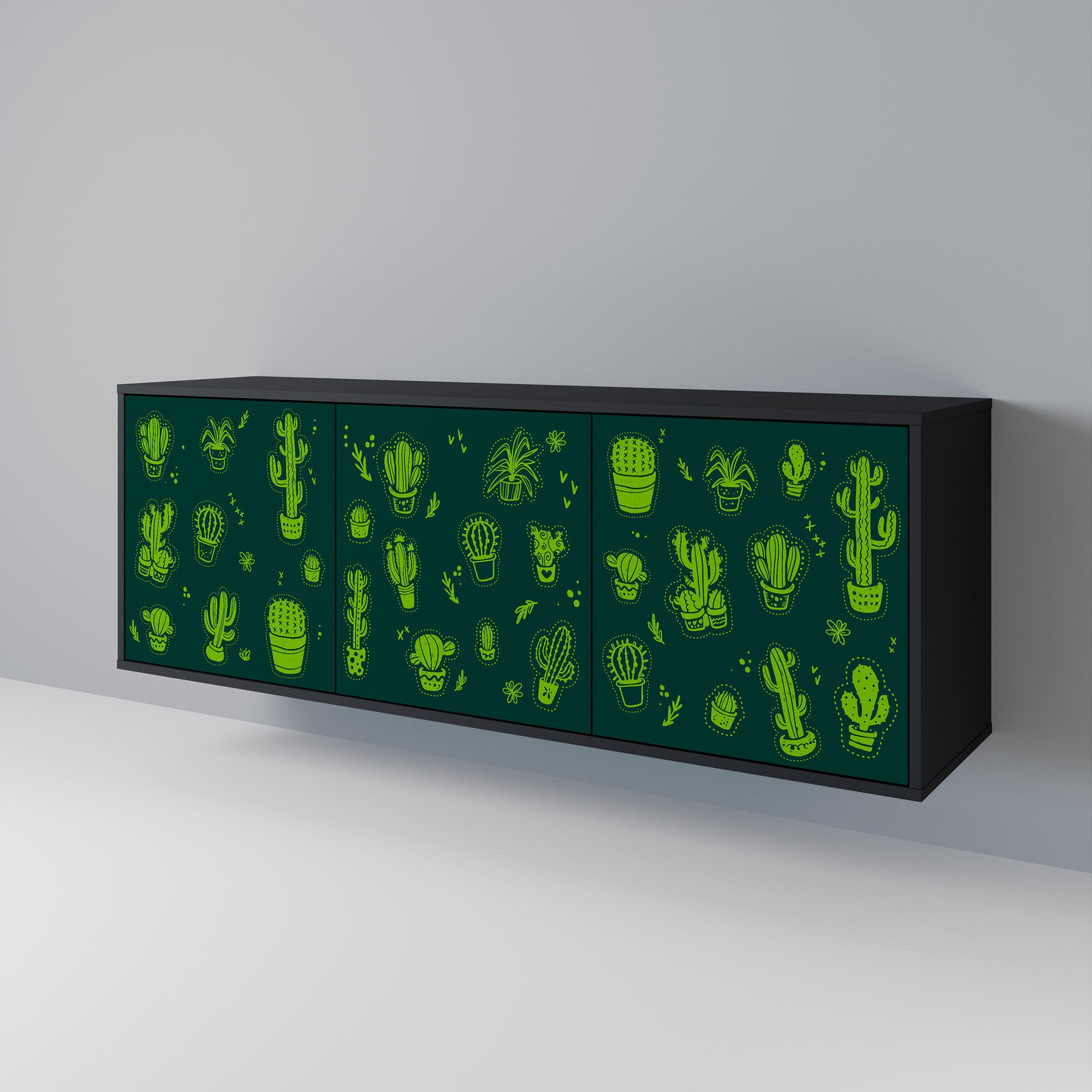 Buffet 3 portes DESERT GREEN finition noire