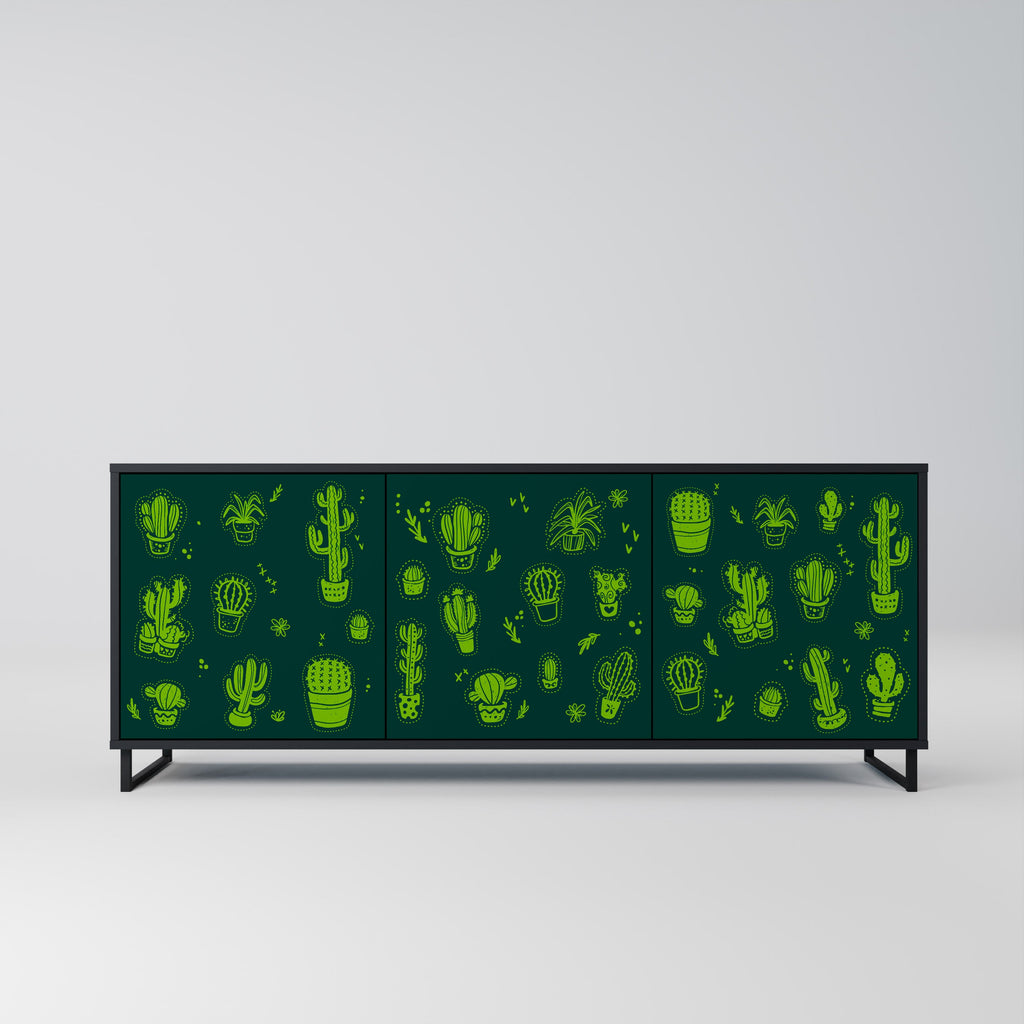 Buffet 3 portes DESERT GREEN finition noire
