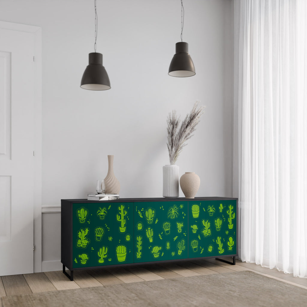 Buffet 3 portes DESERT GREEN finition noire