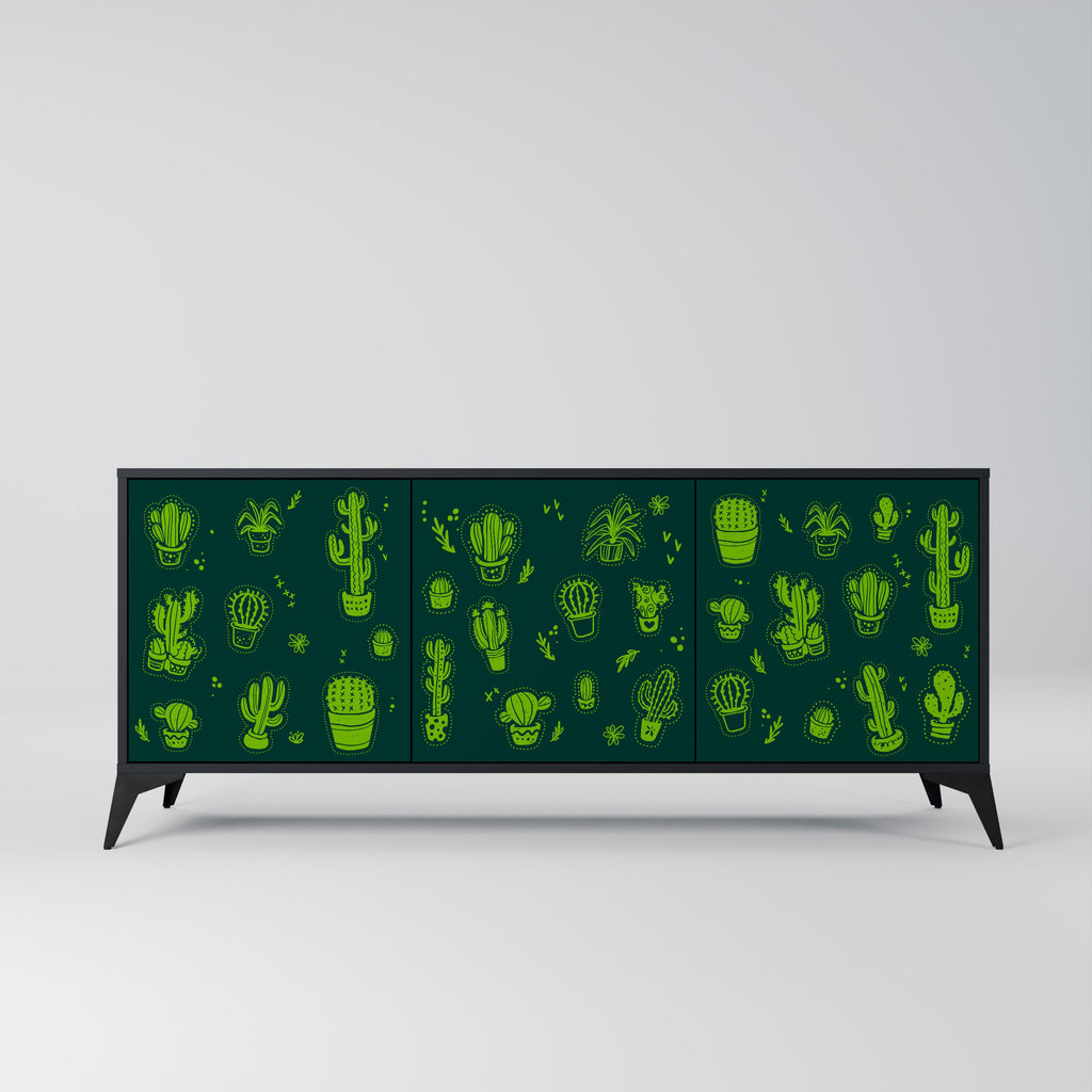 Buffet 3 portes DESERT GREEN finition noire
