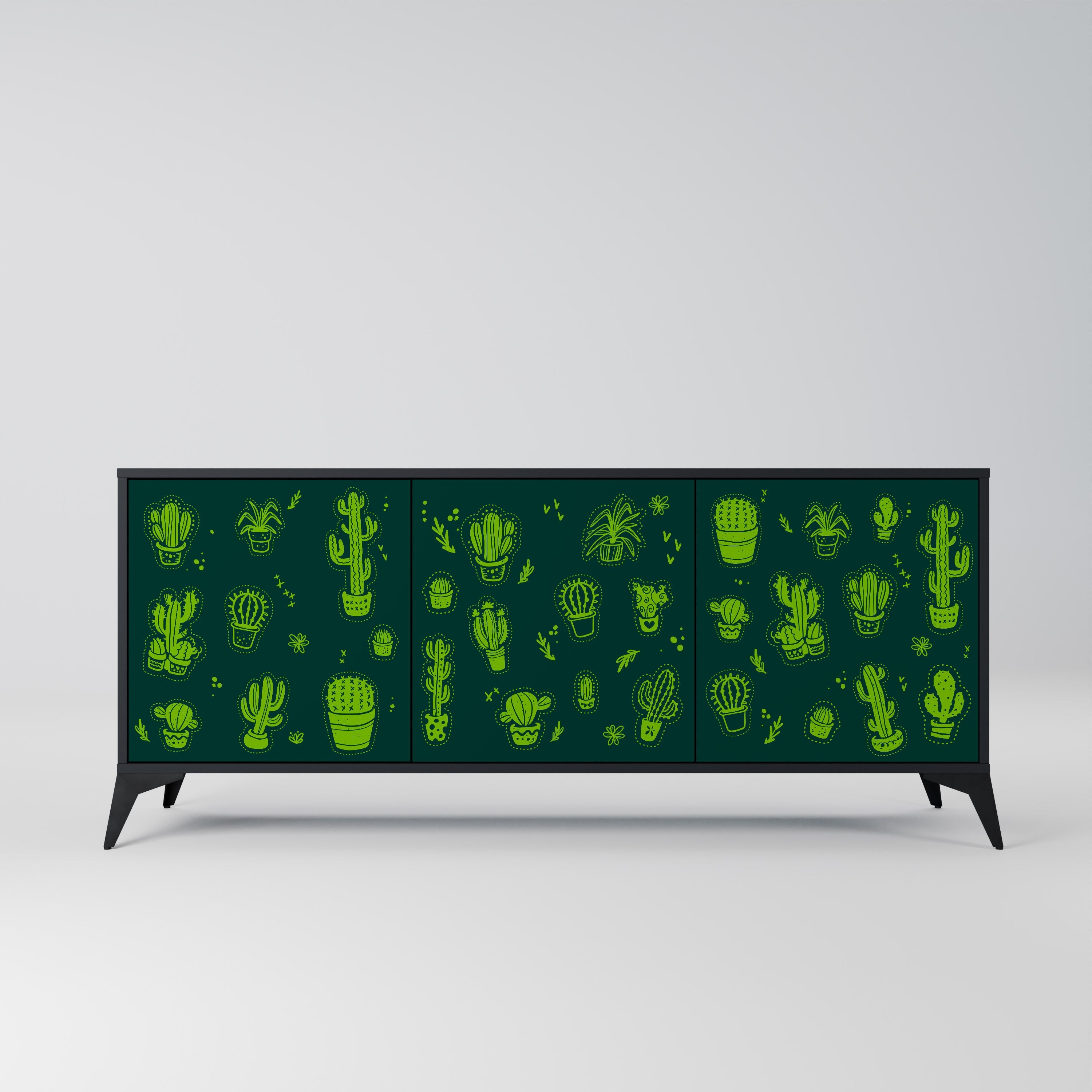 Buffet 3 portes DESERT GREEN finition noire