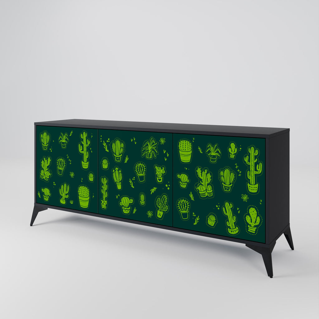 Buffet 3 portes DESERT GREEN finition noire