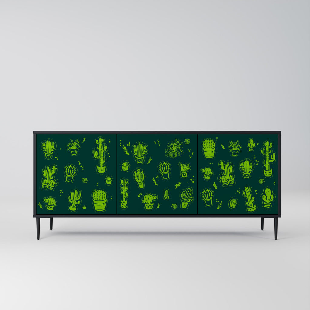 Buffet 3 portes DESERT GREEN finition noire