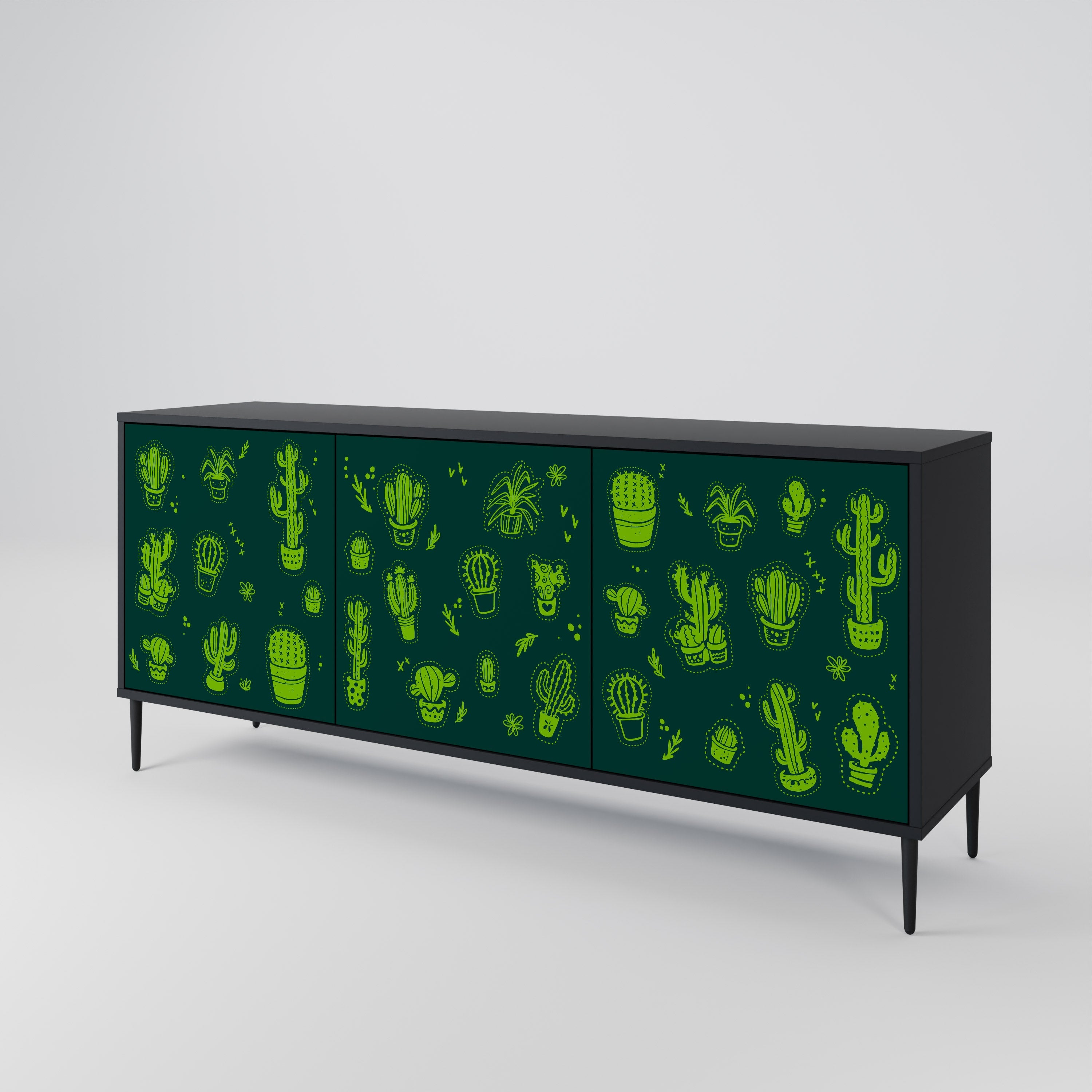 Buffet 3 portes DESERT GREEN finition noire
