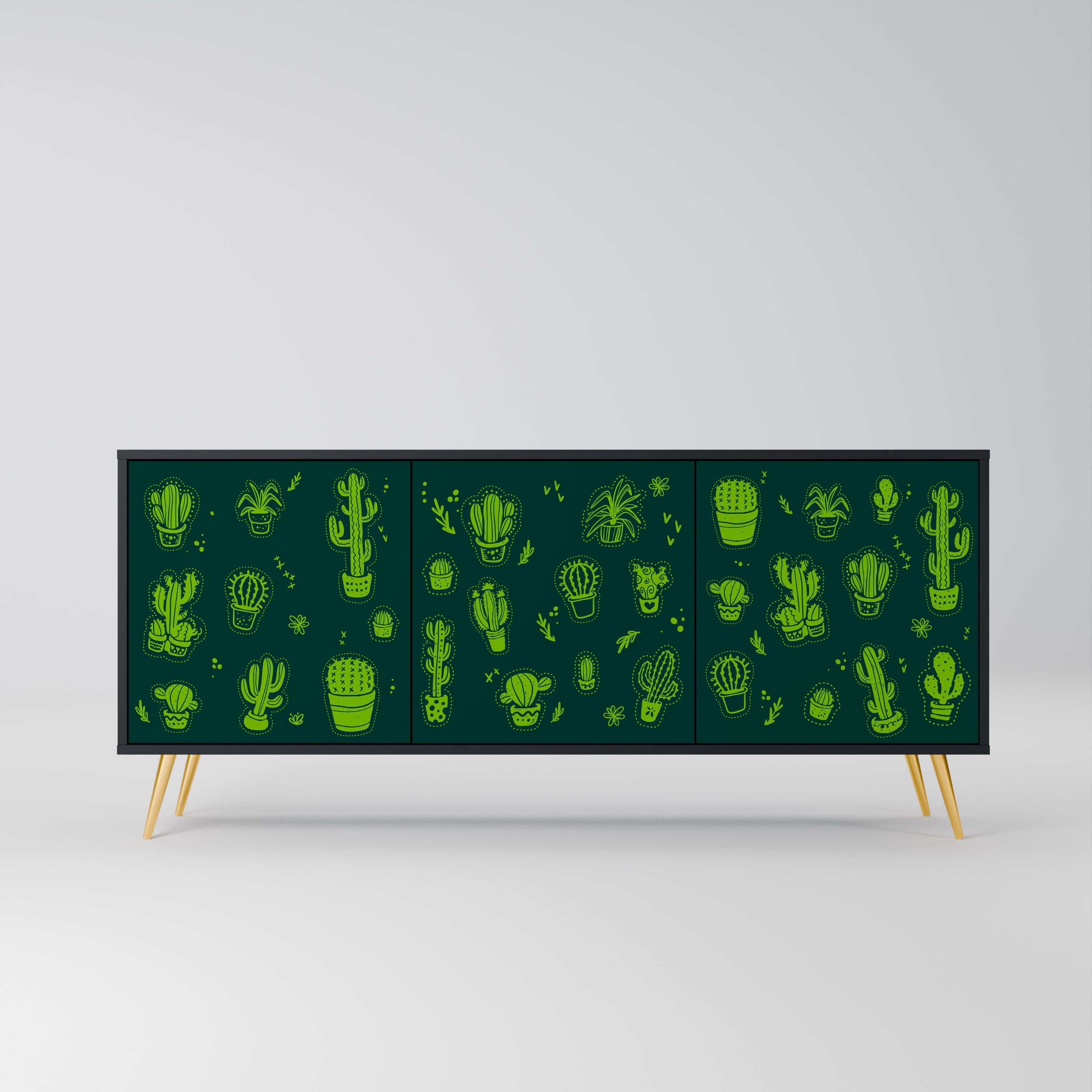 Buffet 3 portes DESERT GREEN finition noire