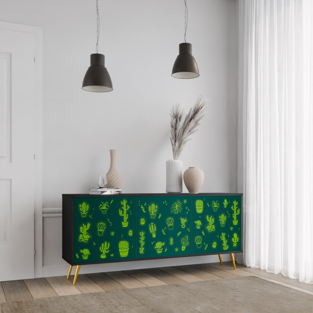 Buffet 3 portes DESERT GREEN finition noire